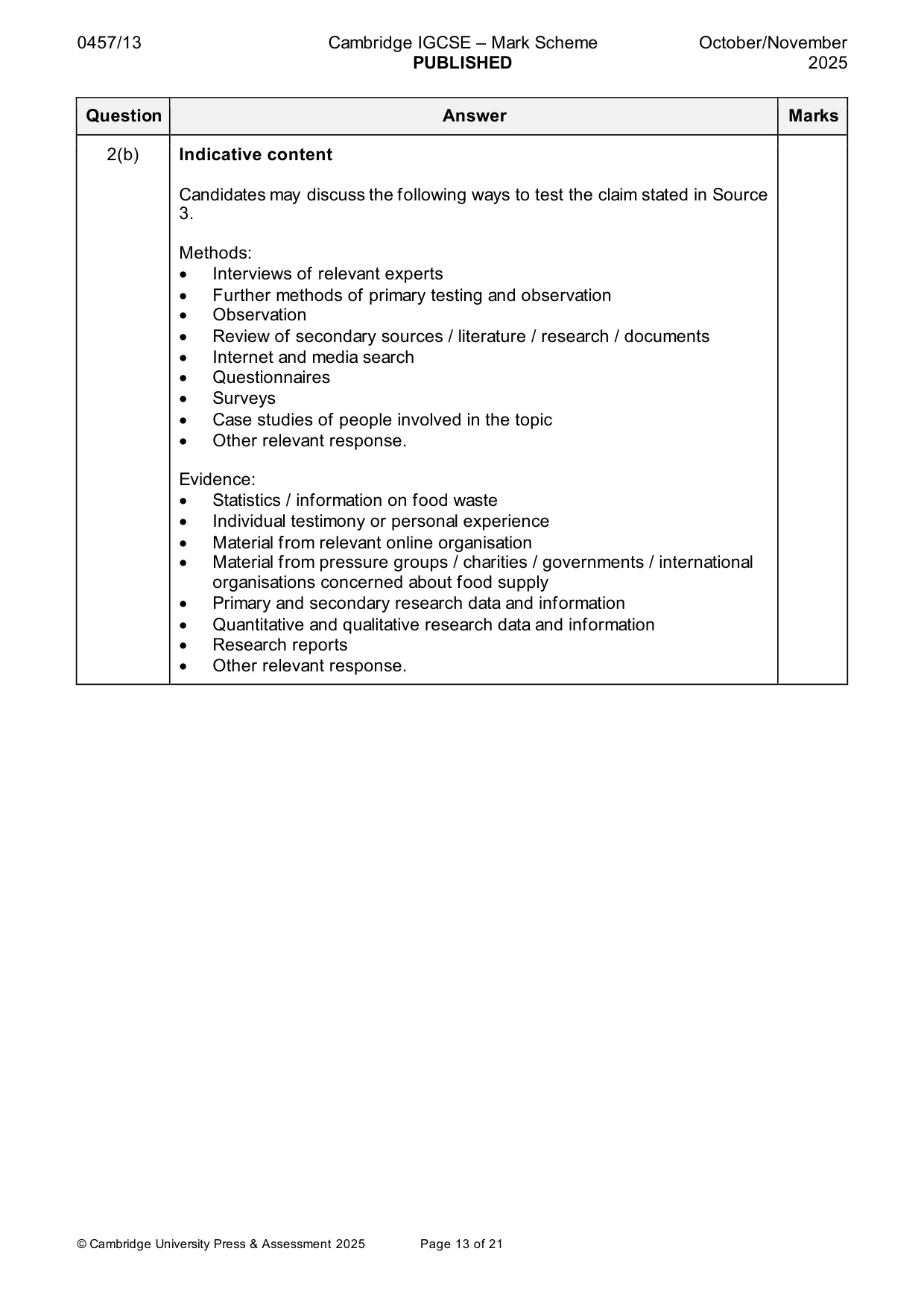 Mark scheme, page 13 of 21