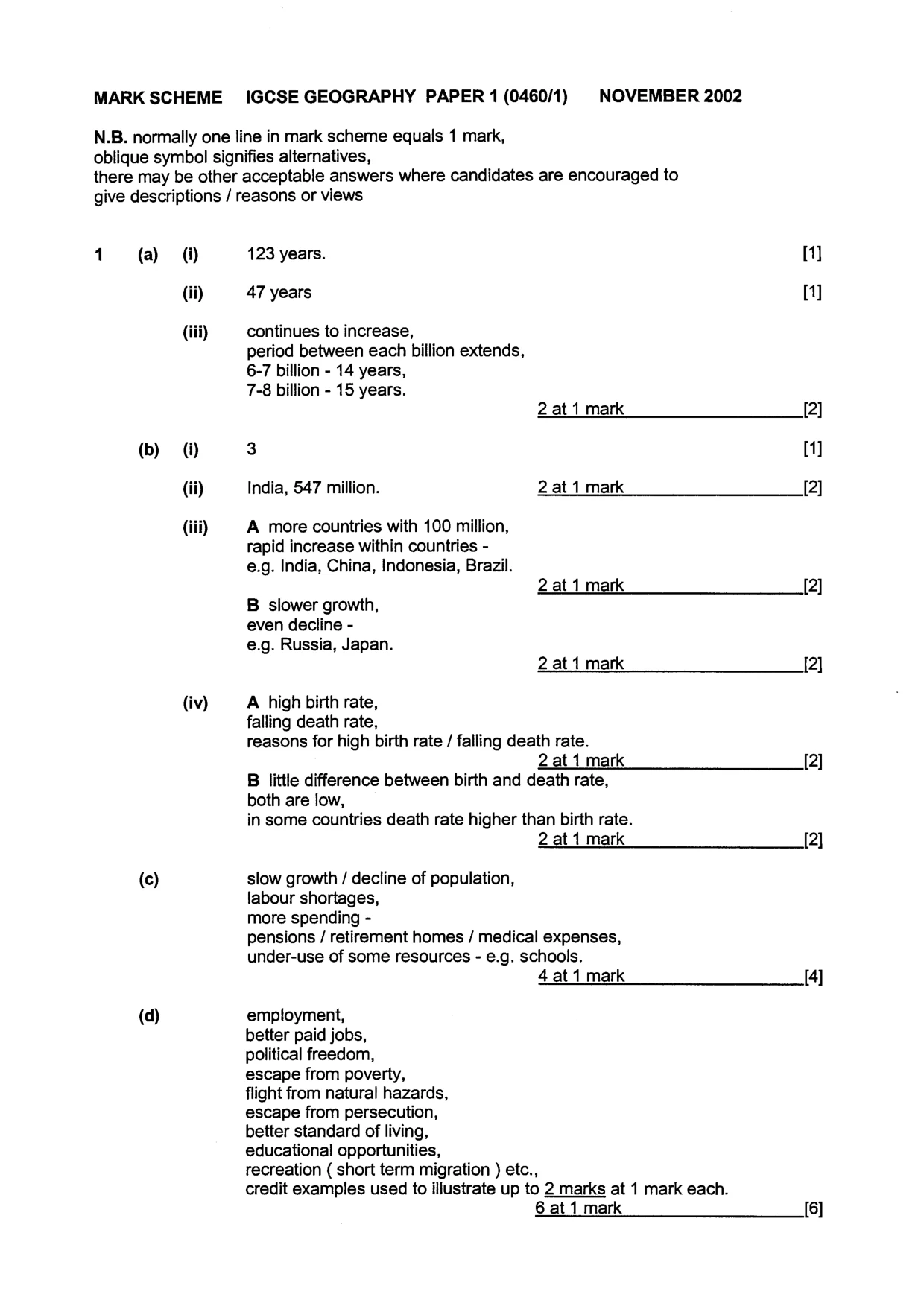 Mark scheme, page 2 of 8