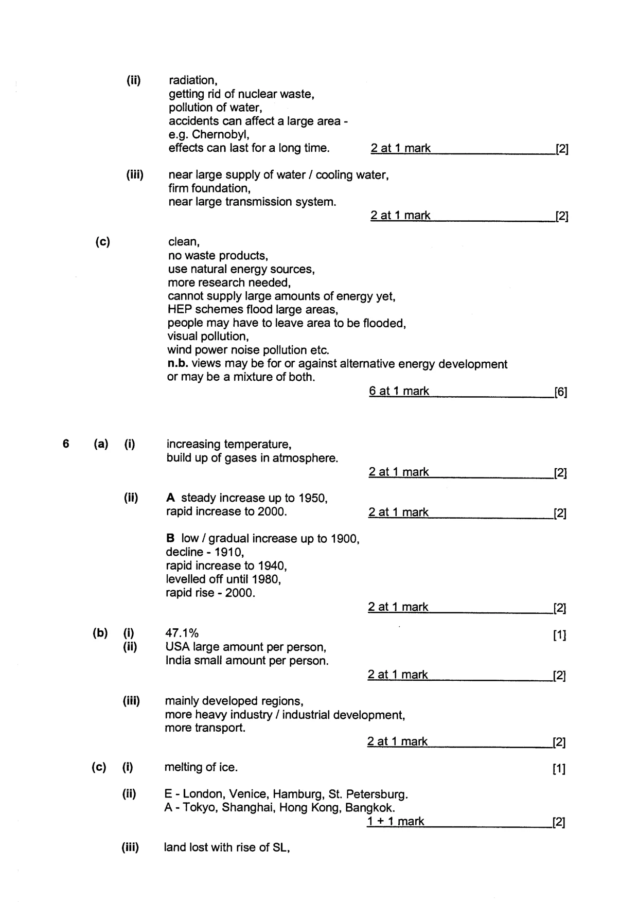 Mark scheme, page 7 of 8