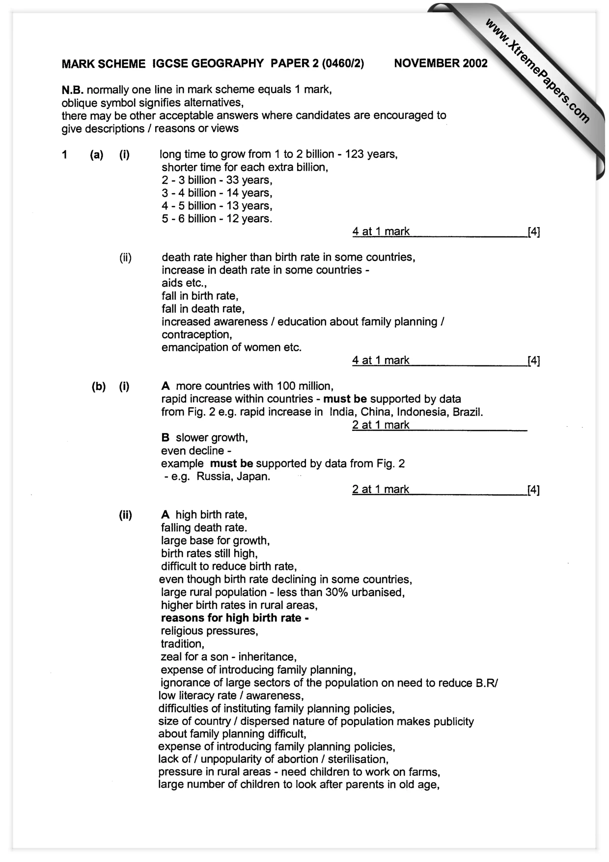 Mark scheme, page 1 of 9