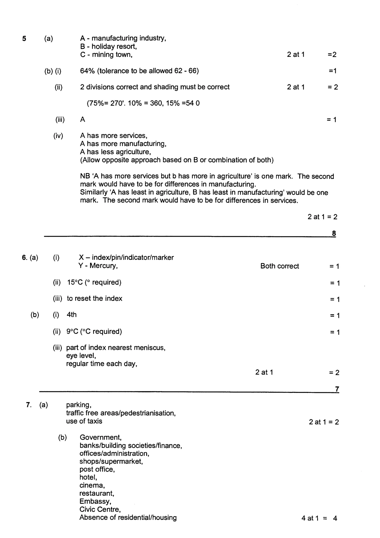 Mark scheme, page 3 of 3