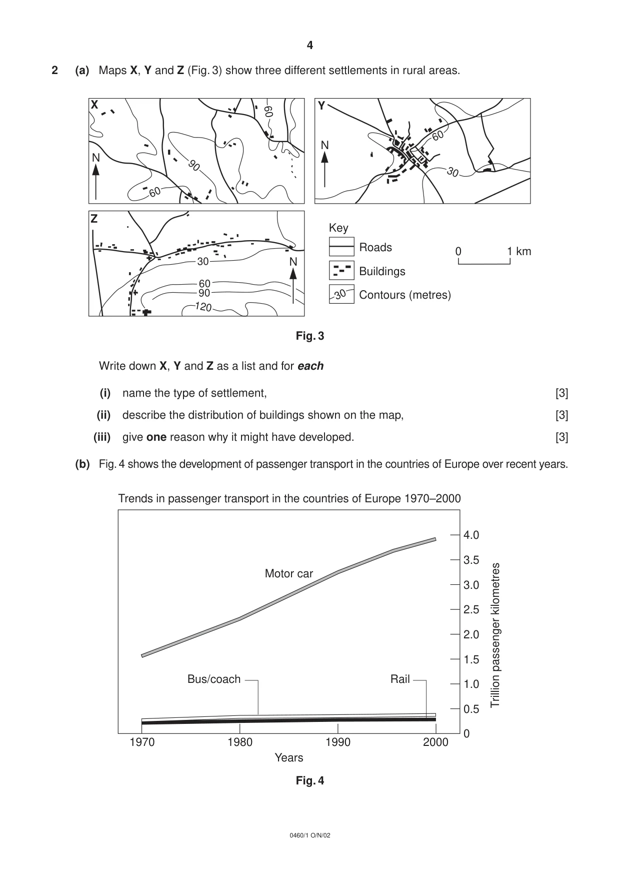 Cambridge IGCSE Geography 0460 2002 Oct/Nov Paper 1 · Variant 1 question paper, page 4 of 16