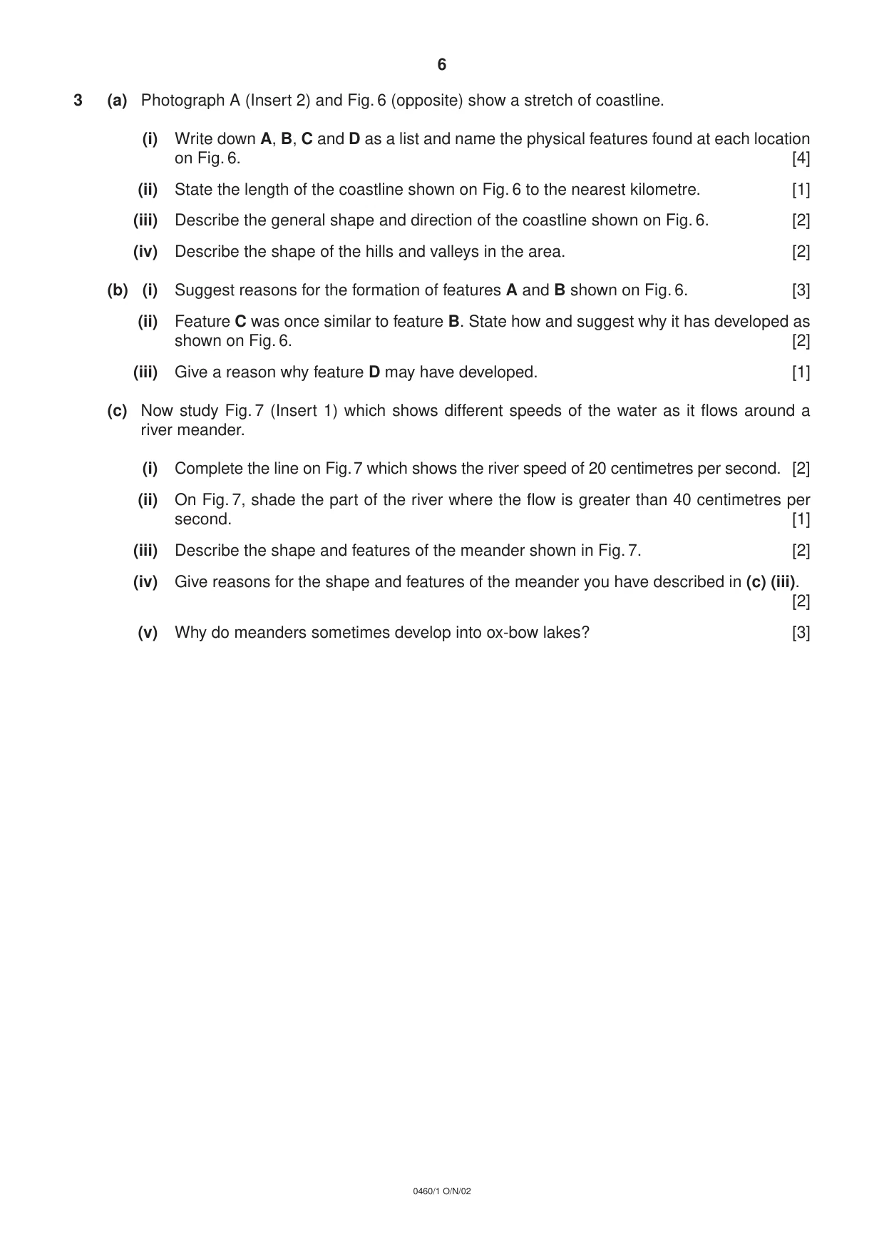 Cambridge IGCSE Geography 0460 2002 Oct/Nov Paper 1 · Variant 1 question paper, page 6 of 16
