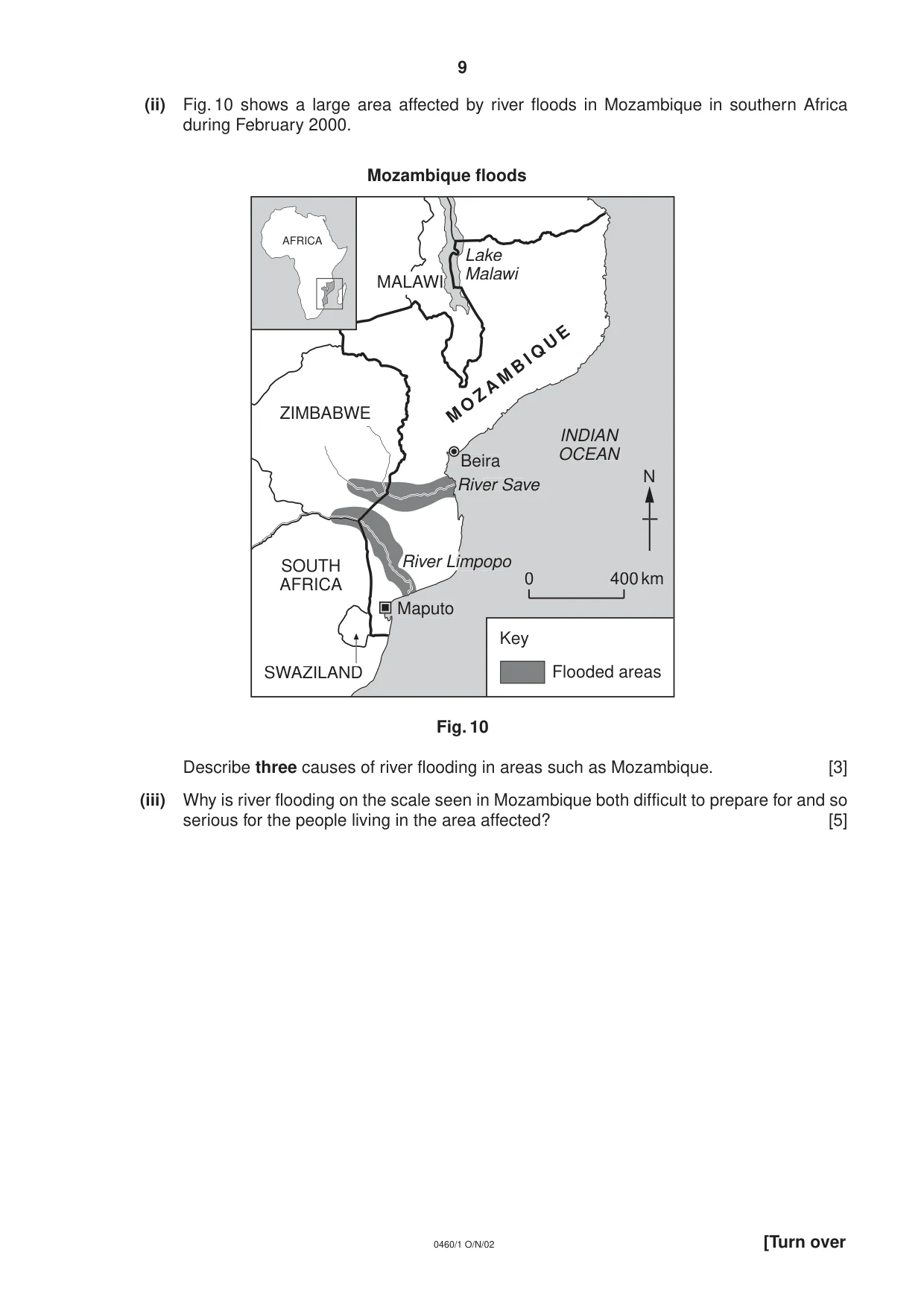 Cambridge IGCSE Geography 0460 2002 Oct/Nov Paper 1 · Variant 1 question paper, page 9 of 16