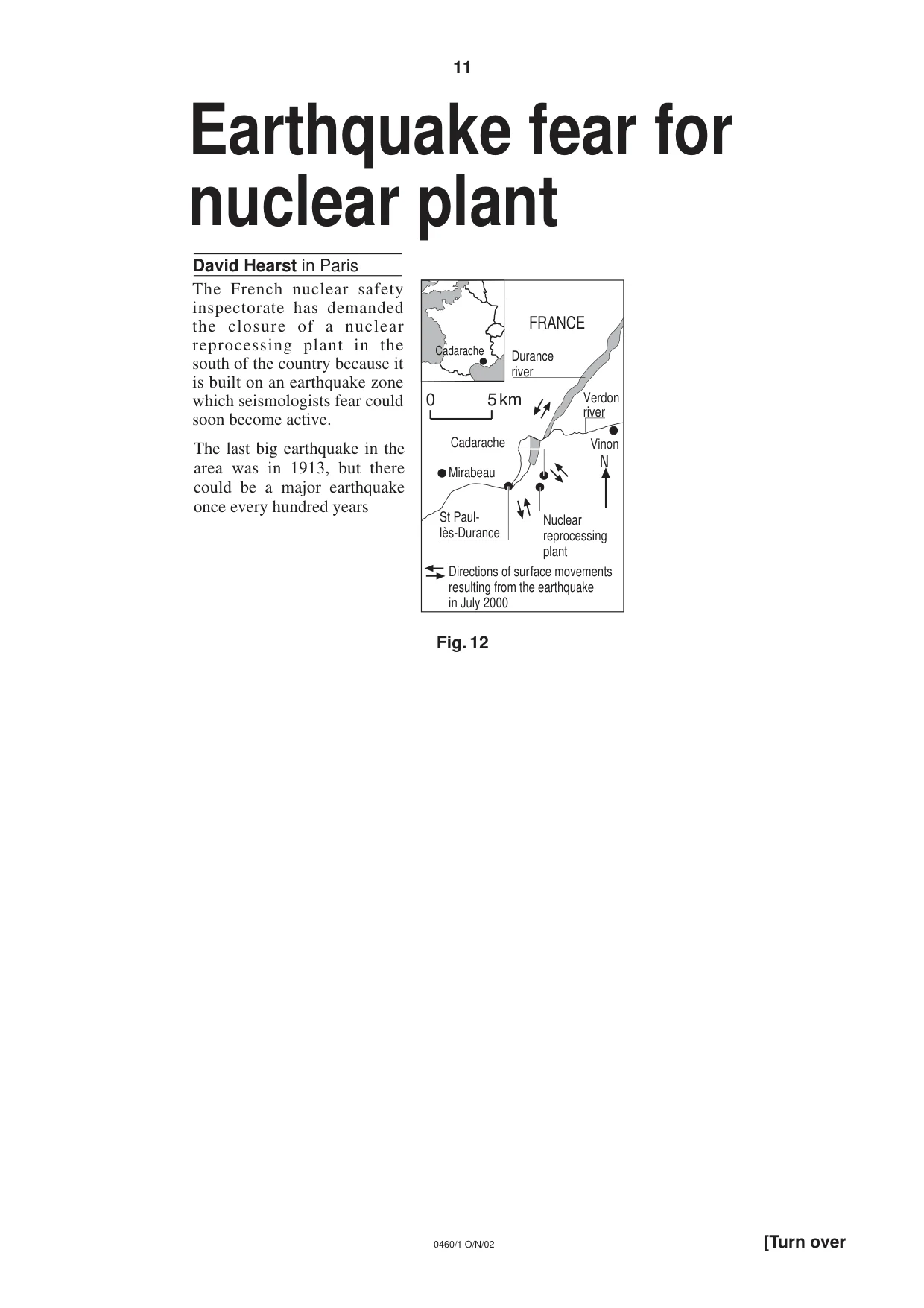 Cambridge IGCSE Geography 0460 2002 Oct/Nov Paper 1 · Variant 1 question paper, page 11 of 16