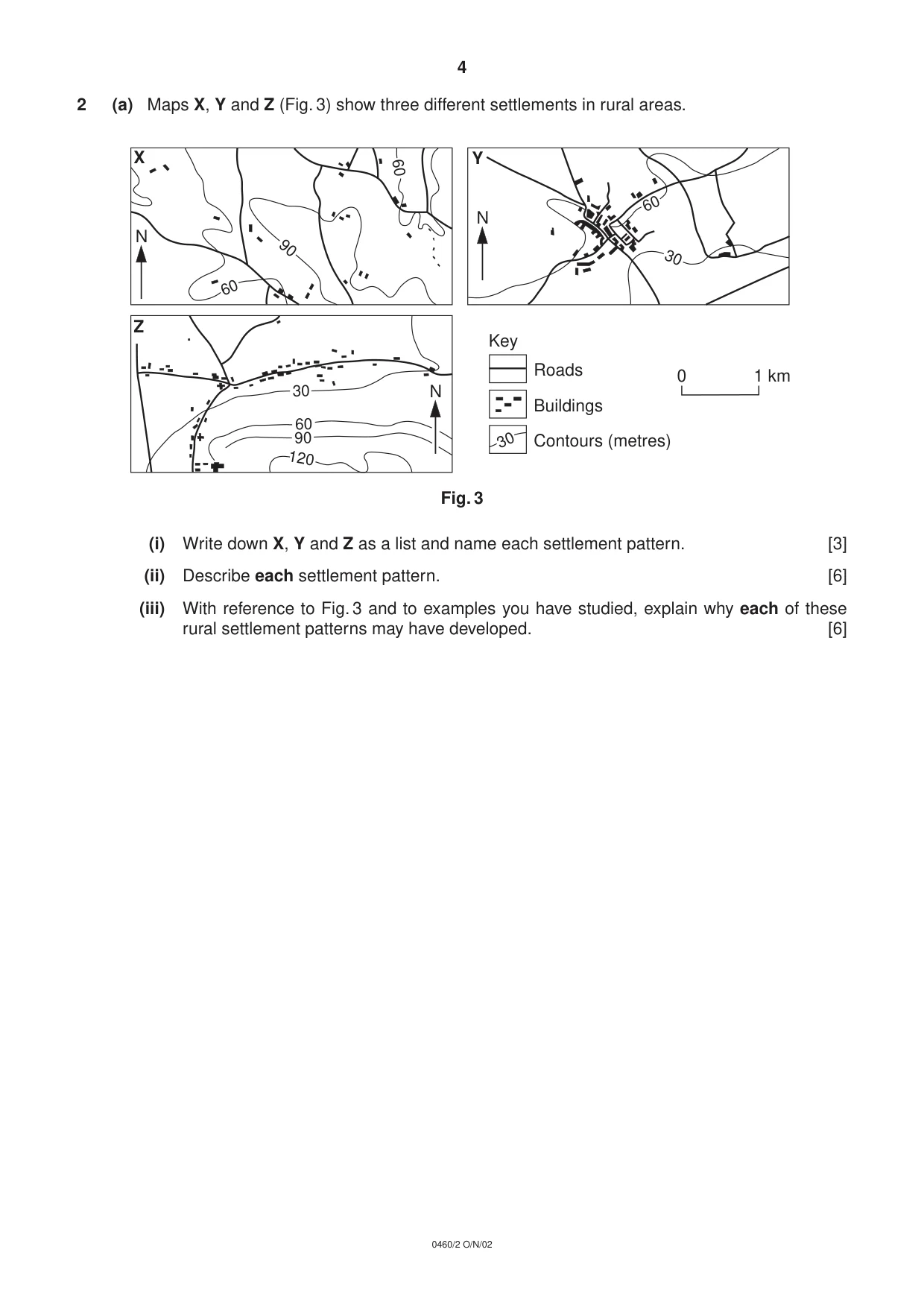 Cambridge IGCSE Geography 0460 2002 Oct/Nov Paper 2 · Variant 1 question paper, page 4 of 16