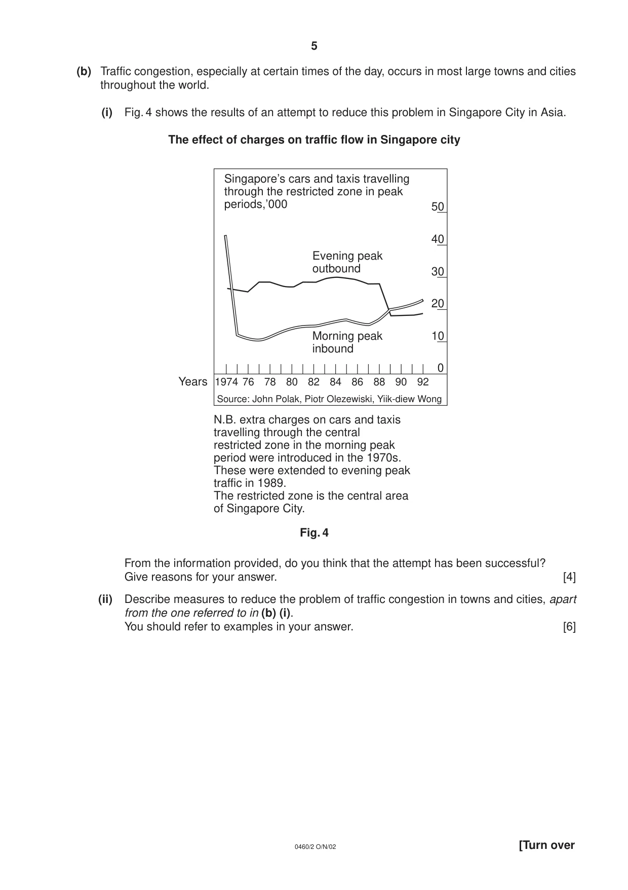 Cambridge IGCSE Geography 0460 2002 Oct/Nov Paper 2 · Variant 1 question paper, page 5 of 16