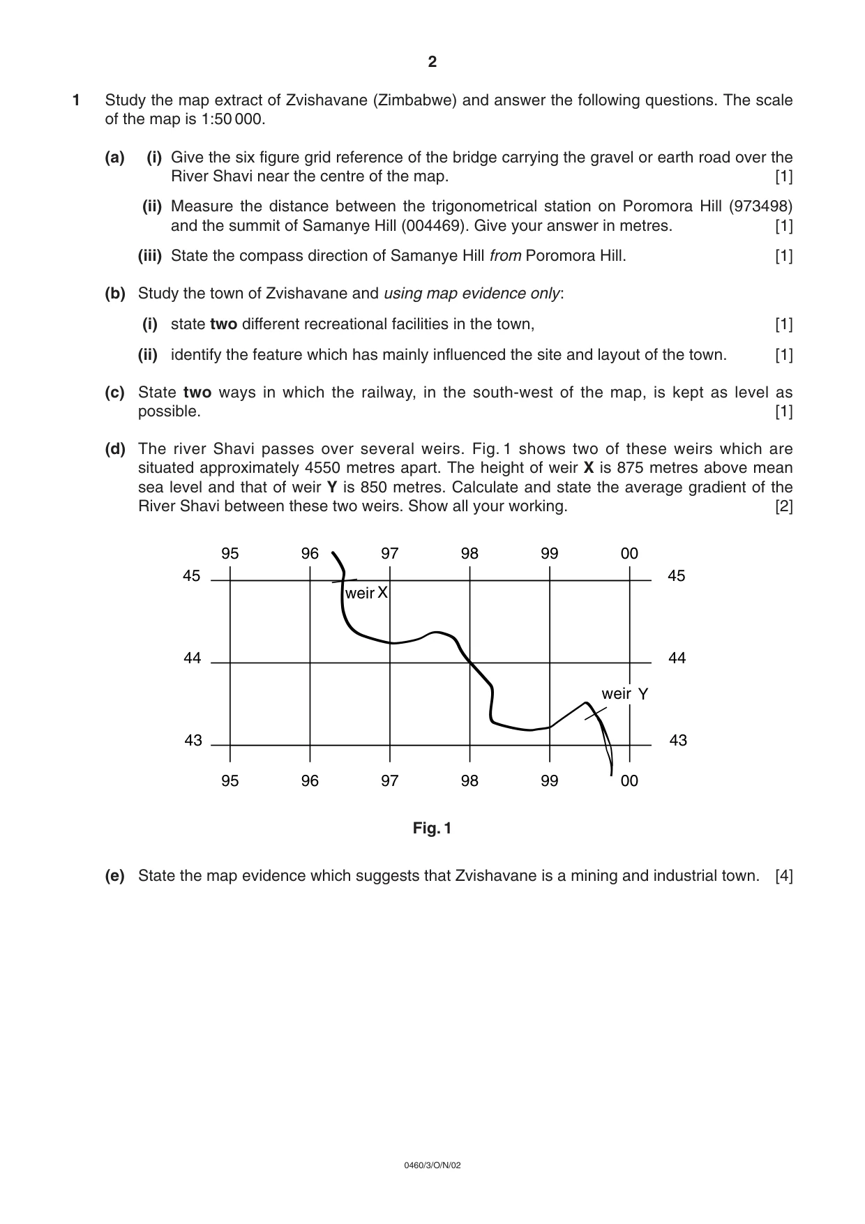 Cambridge IGCSE Geography 0460 2002 Oct/Nov Paper 3 · Variant 1 question paper, page 2 of 12