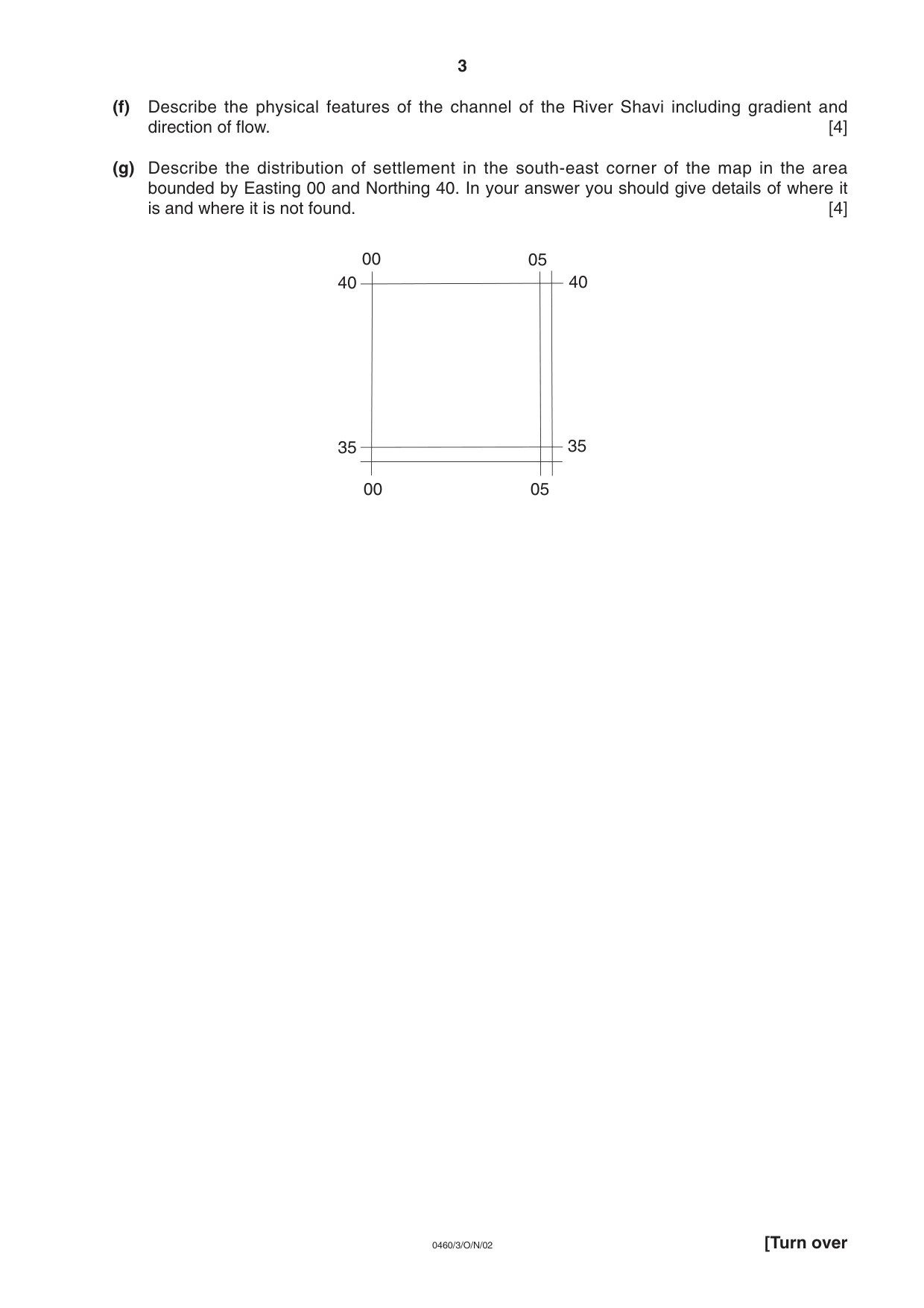 Cambridge IGCSE Geography 0460 2002 Oct/Nov Paper 3 · Variant 1 question paper, page 3 of 12