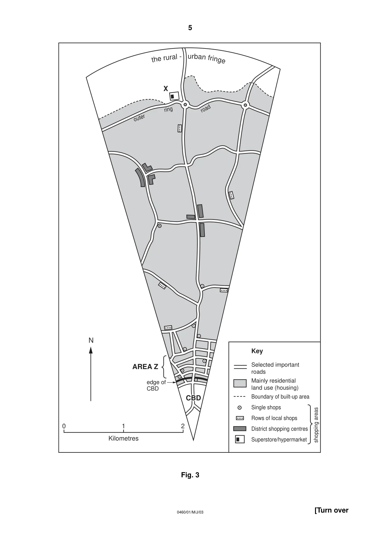 Cambridge IGCSE Geography 0460 2003 May/June Paper 1 · Variant 1 question paper, page 5 of 16
