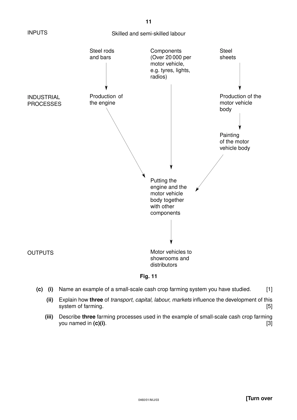 Cambridge IGCSE Geography 0460 2003 May/June Paper 1 · Variant 1 question paper, page 11 of 16