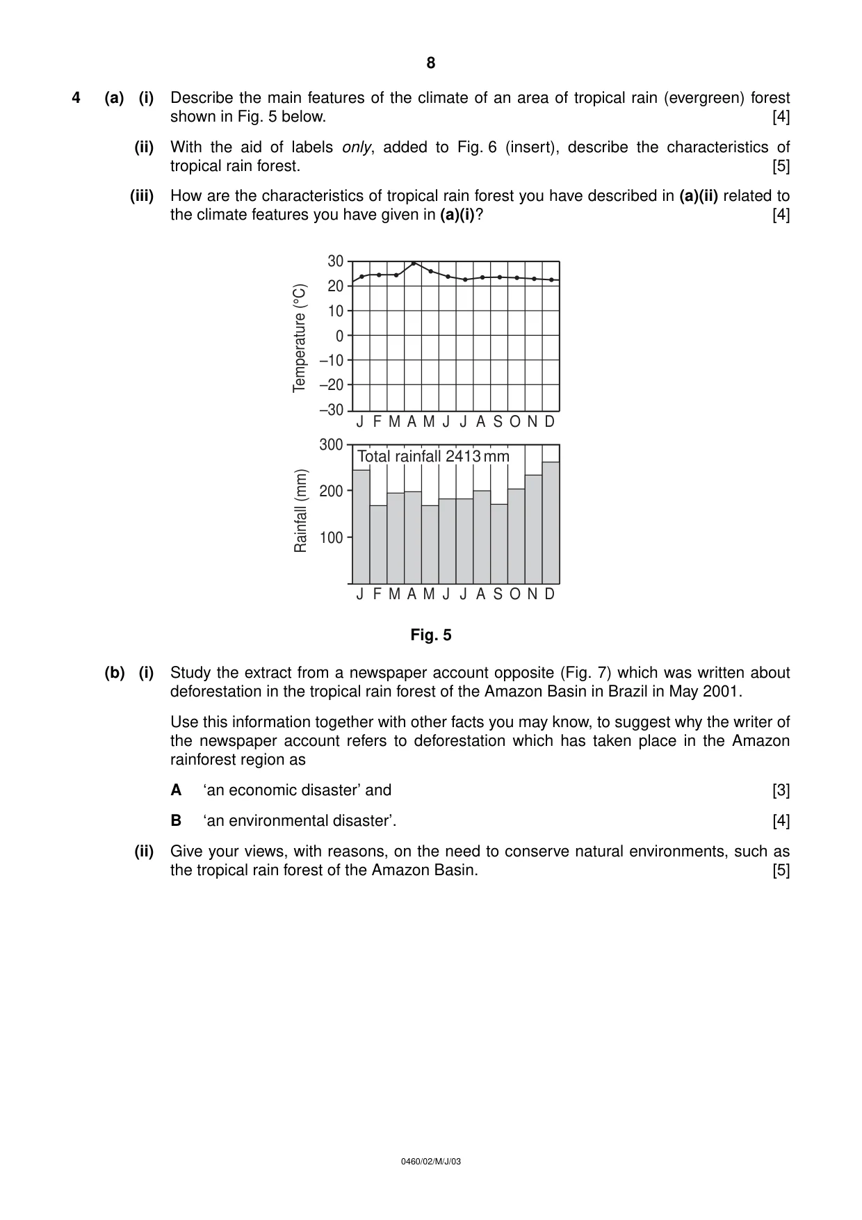 Cambridge IGCSE Geography 0460 2003 May/June Paper 2 · Variant 1 question paper, page 8 of 12