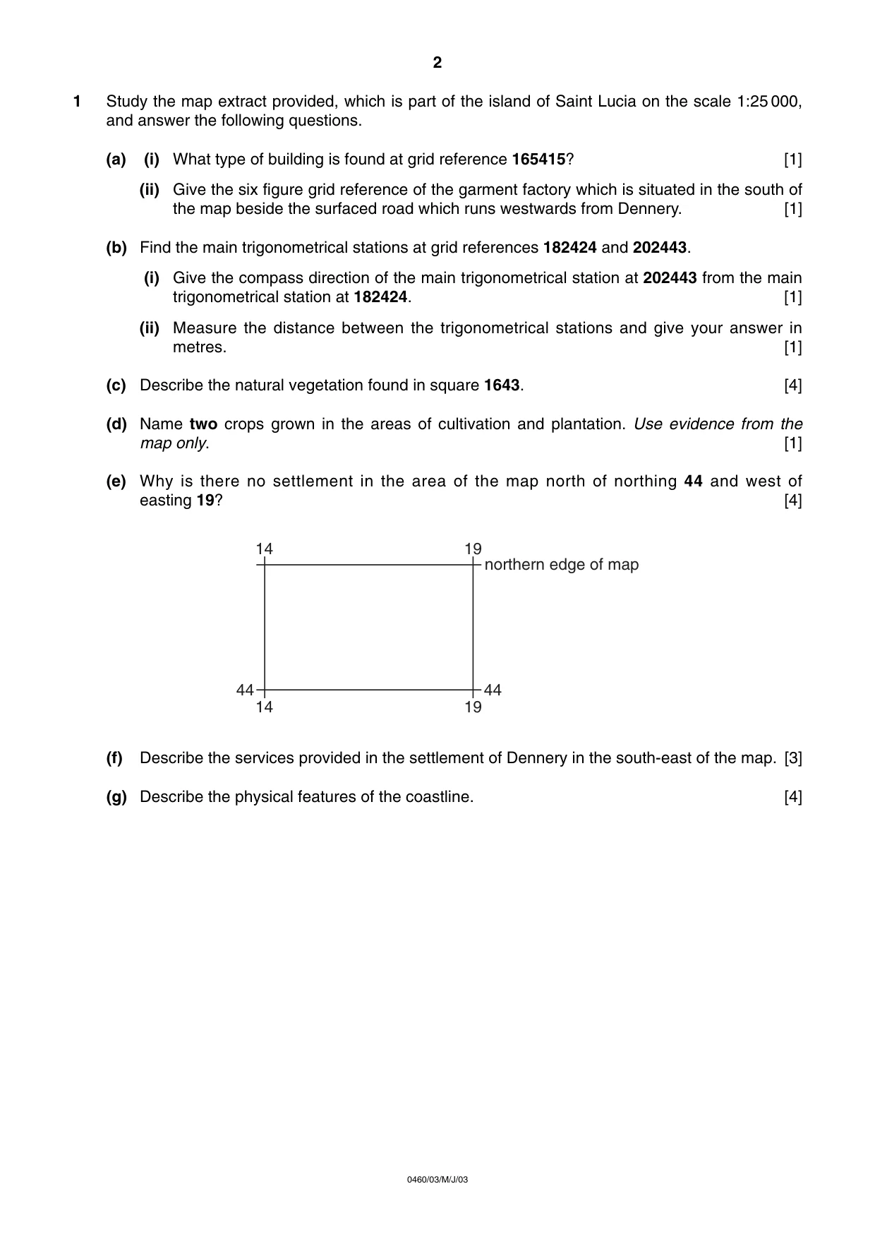 Cambridge IGCSE Geography 0460 2003 May/June Paper 3 · Variant 1 question paper, page 2 of 12