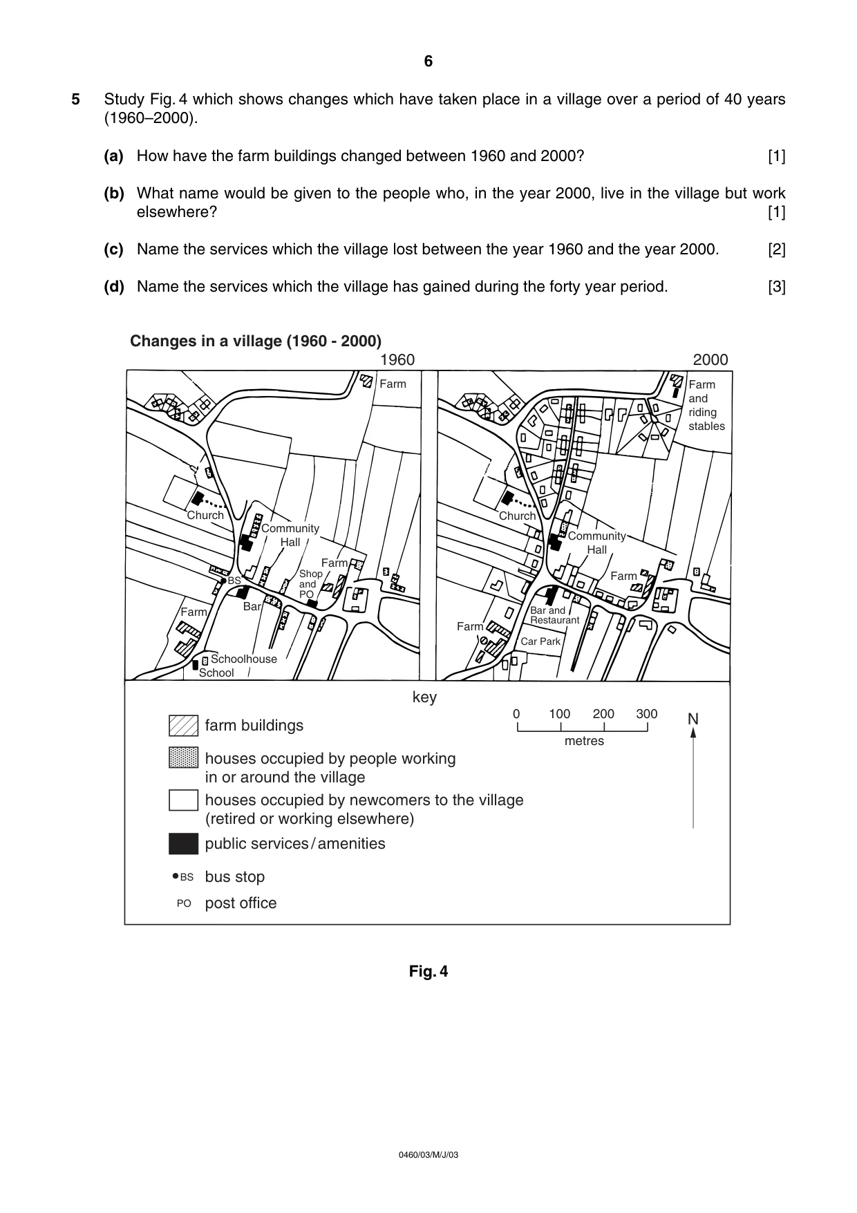 Cambridge IGCSE Geography 0460 2003 May/June Paper 3 · Variant 1 question paper, page 6 of 12