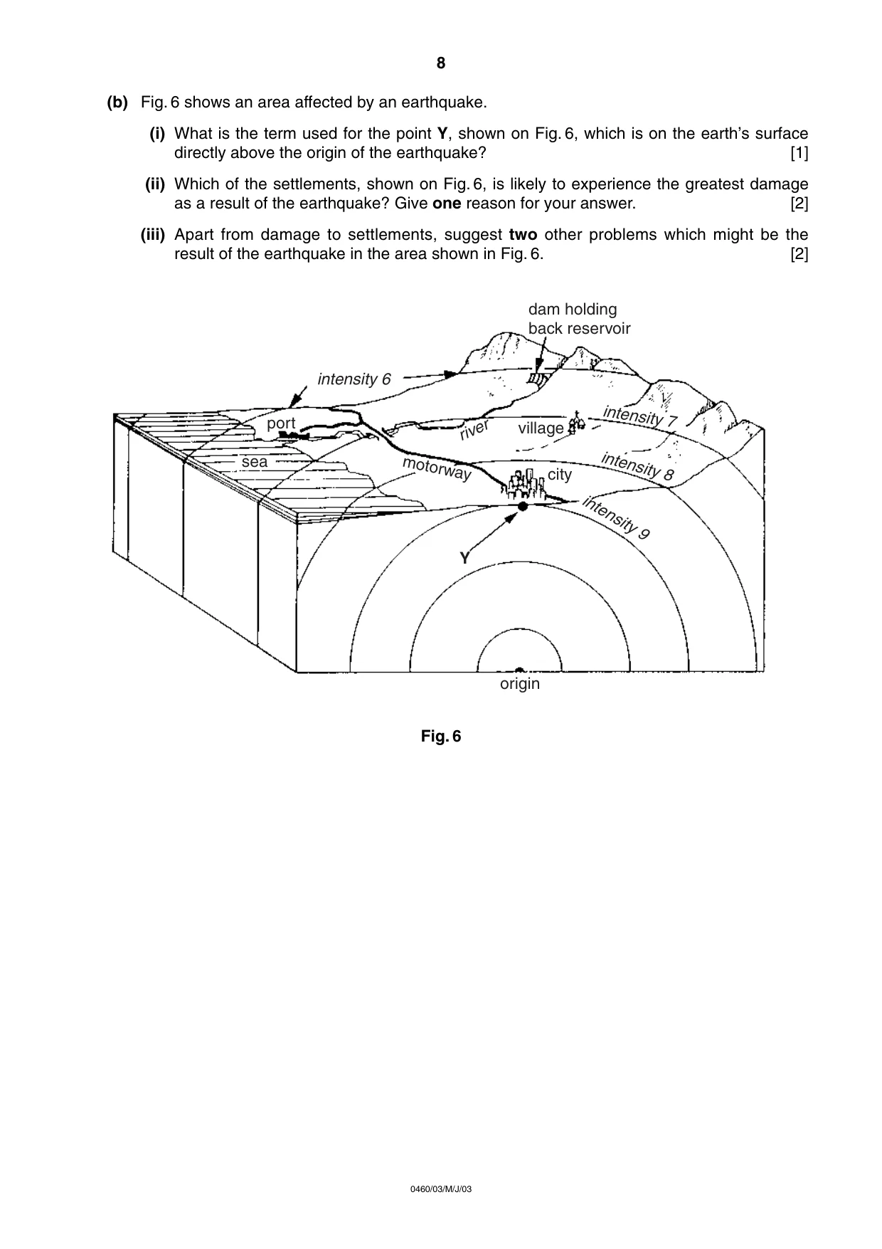 Cambridge IGCSE Geography 0460 2003 May/June Paper 3 · Variant 1 question paper, page 8 of 12
