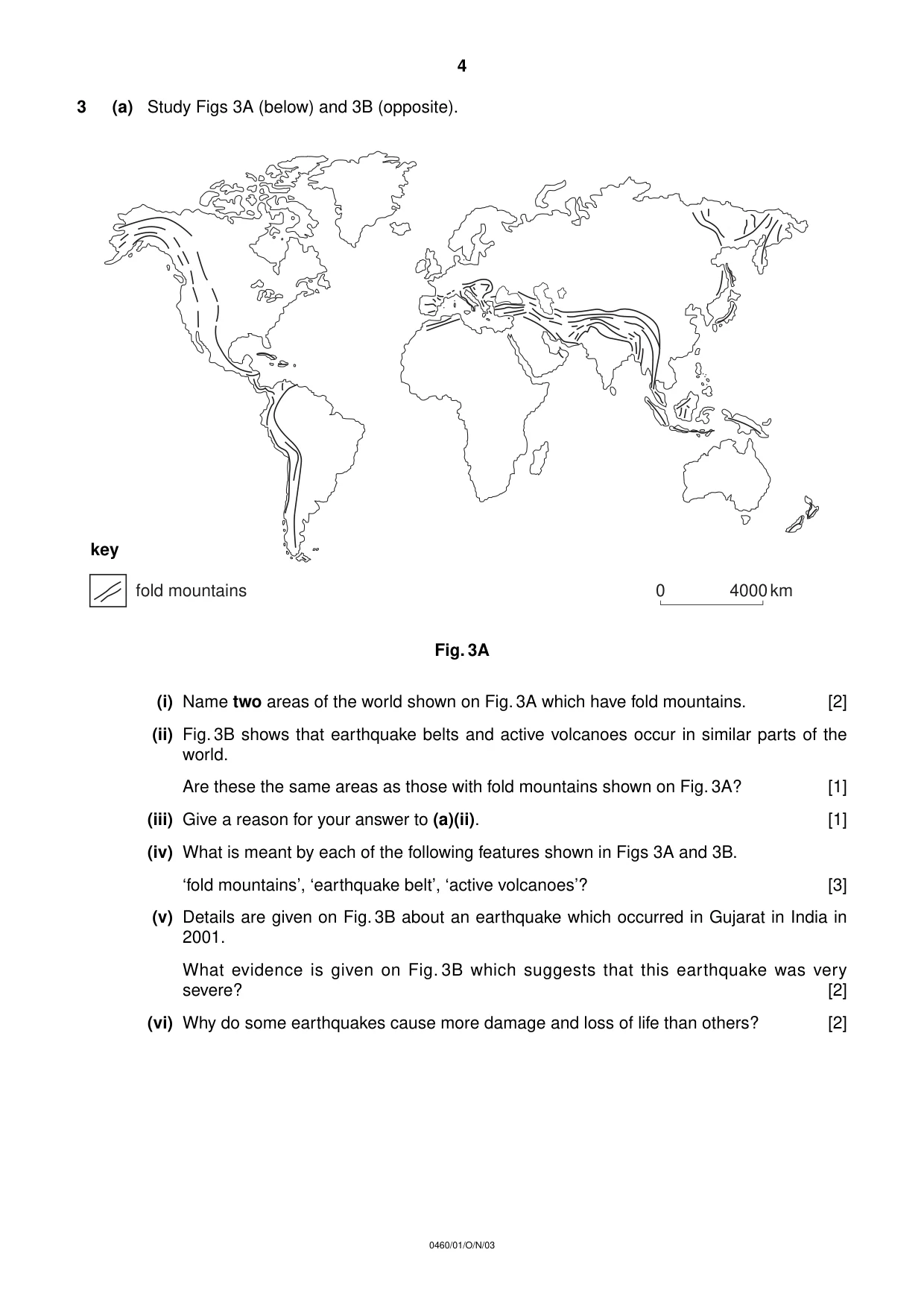 Cambridge IGCSE Geography 0460 2003 Oct/Nov Paper 1 · Variant 1 question paper, page 4 of 12