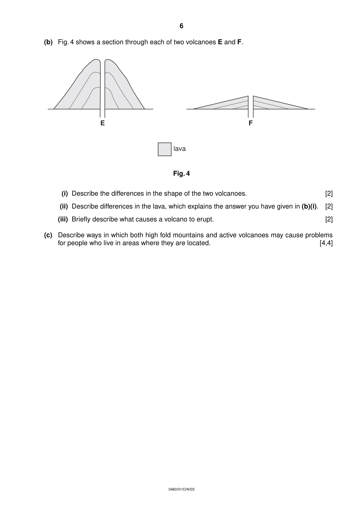 Cambridge IGCSE Geography 0460 2003 Oct/Nov Paper 1 · Variant 1 question paper, page 6 of 12