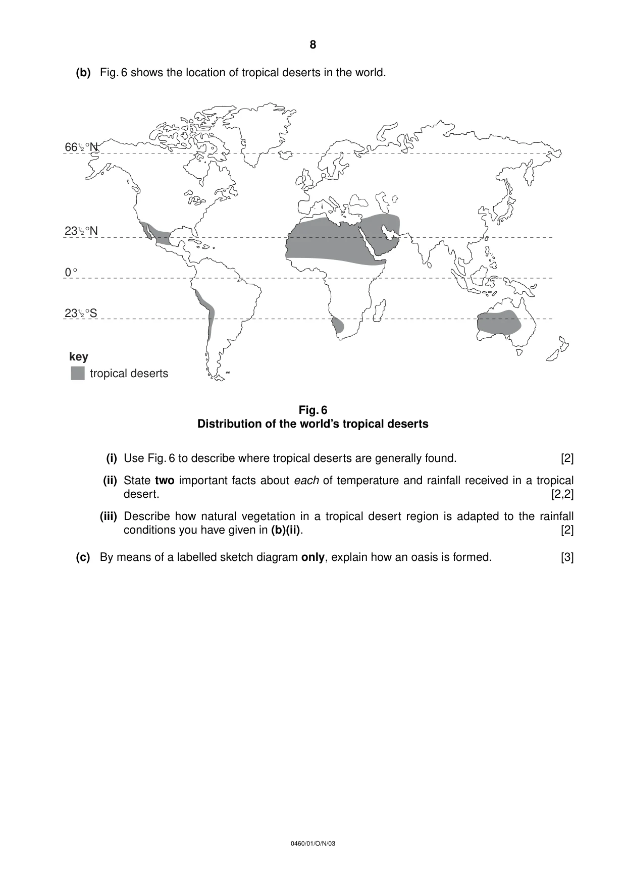 Cambridge IGCSE Geography 0460 2003 Oct/Nov Paper 1 · Variant 1 question paper, page 8 of 12