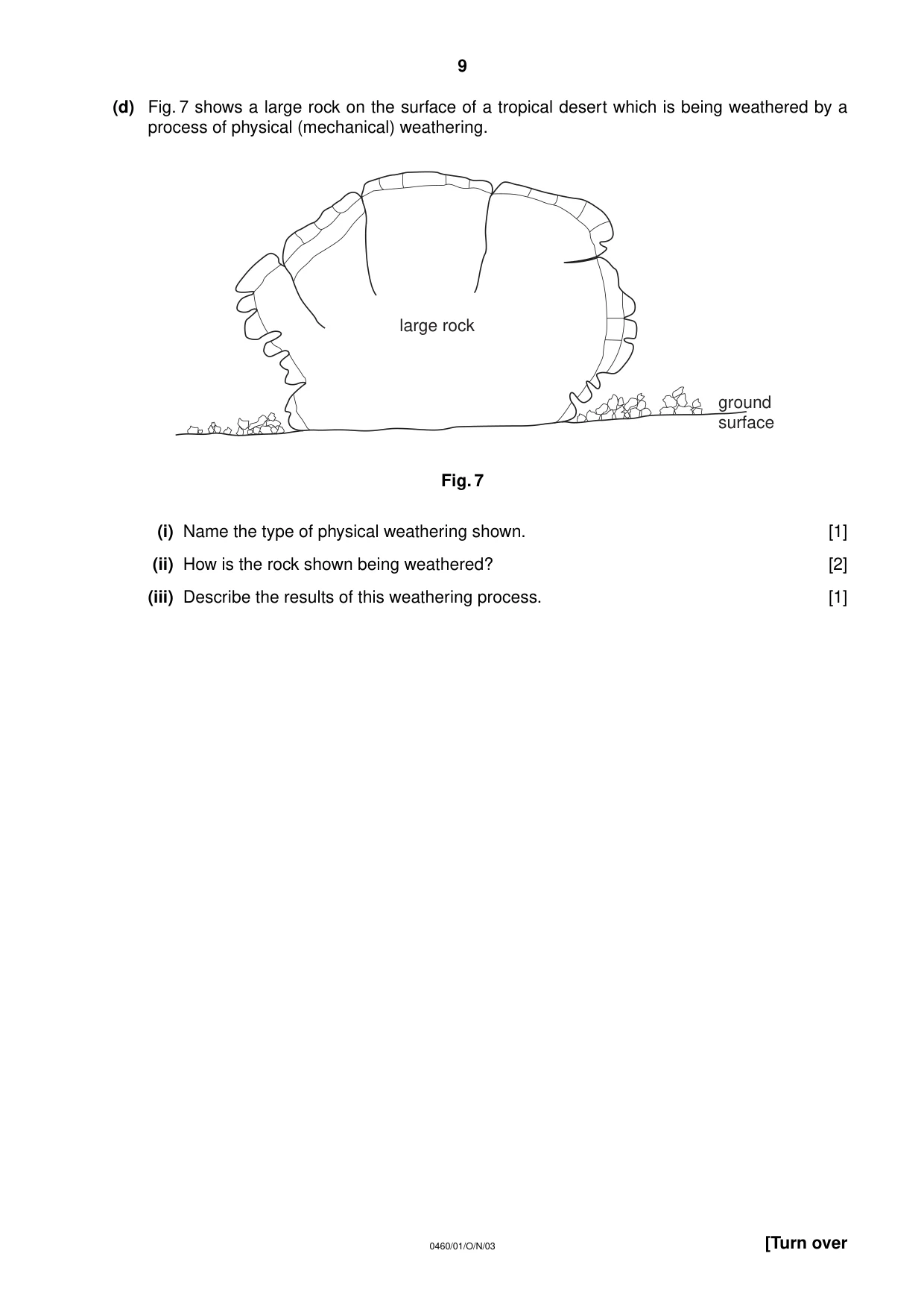 Cambridge IGCSE Geography 0460 2003 Oct/Nov Paper 1 · Variant 1 question paper, page 9 of 12