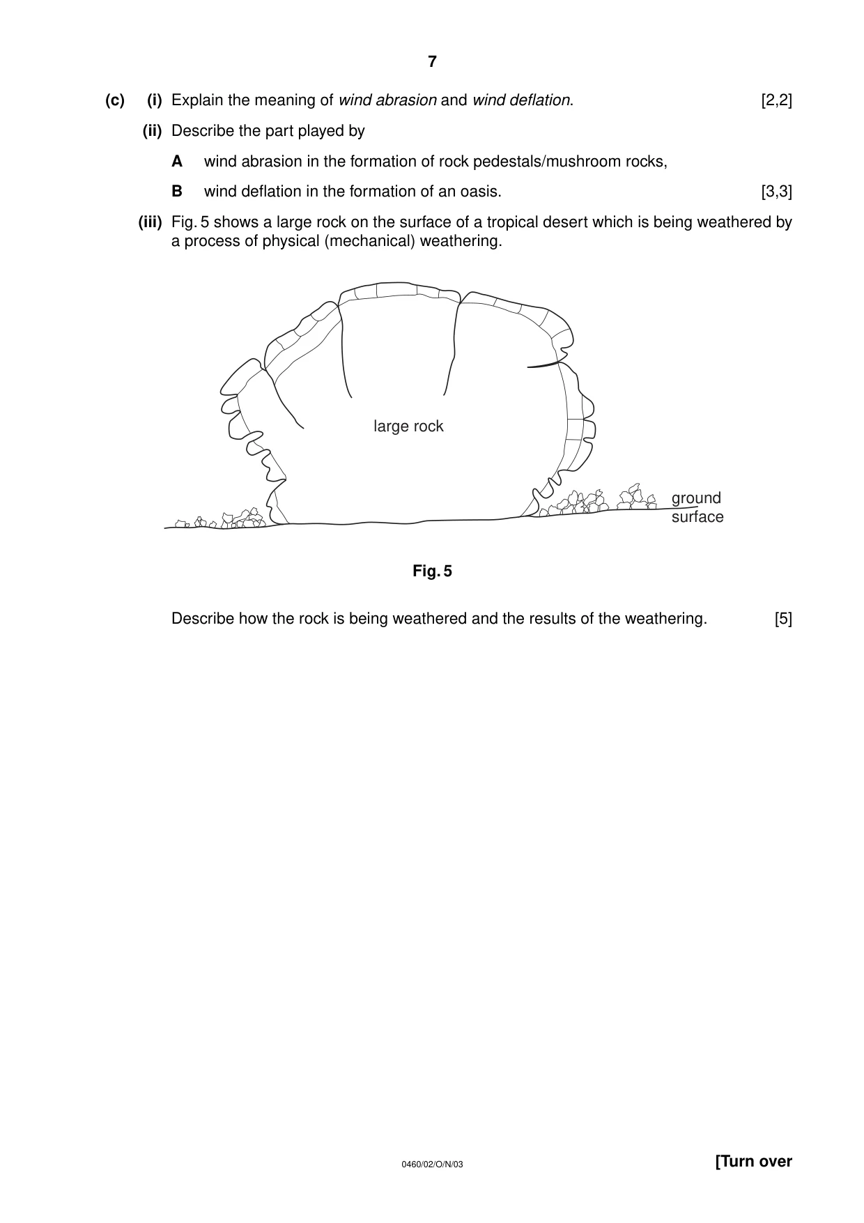 Cambridge IGCSE Geography 0460 2003 Oct/Nov Paper 2 · Variant 1 question paper, page 7 of 12