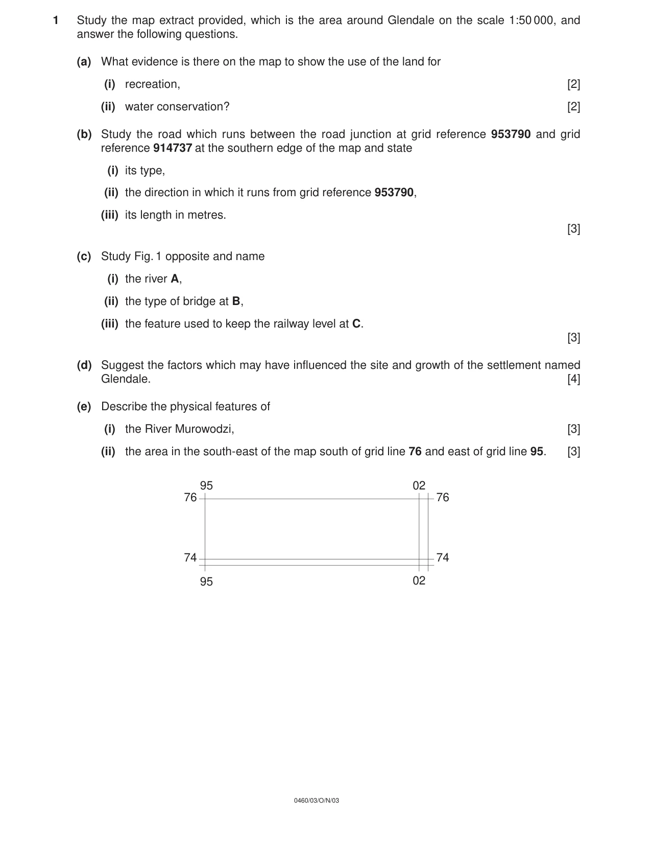 Cambridge IGCSE Geography 0460 2003 Oct/Nov Paper 3 · Variant 1 question paper, page 2 of 8