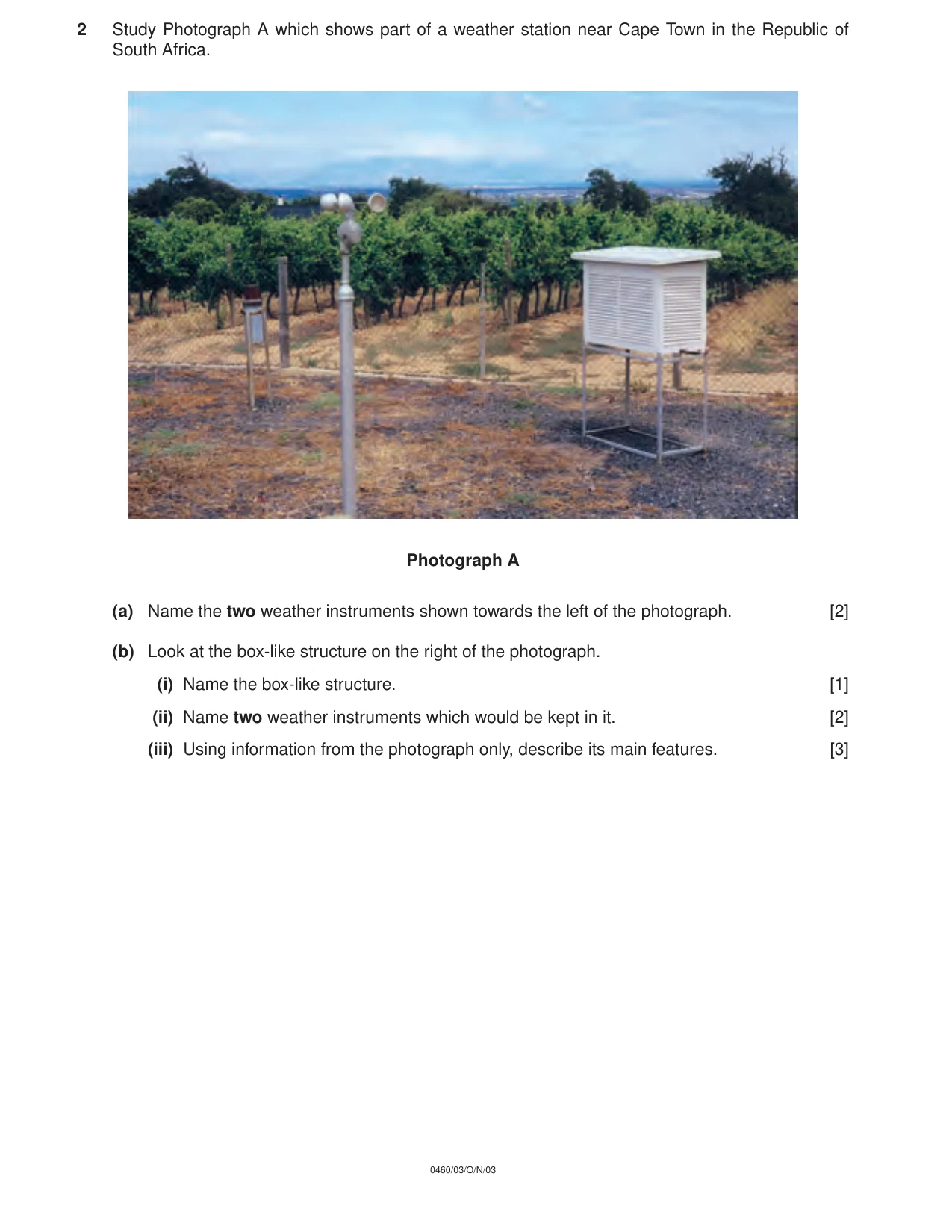 Cambridge IGCSE Geography 0460 2003 Oct/Nov Paper 3 · Variant 1 question paper, page 4 of 8