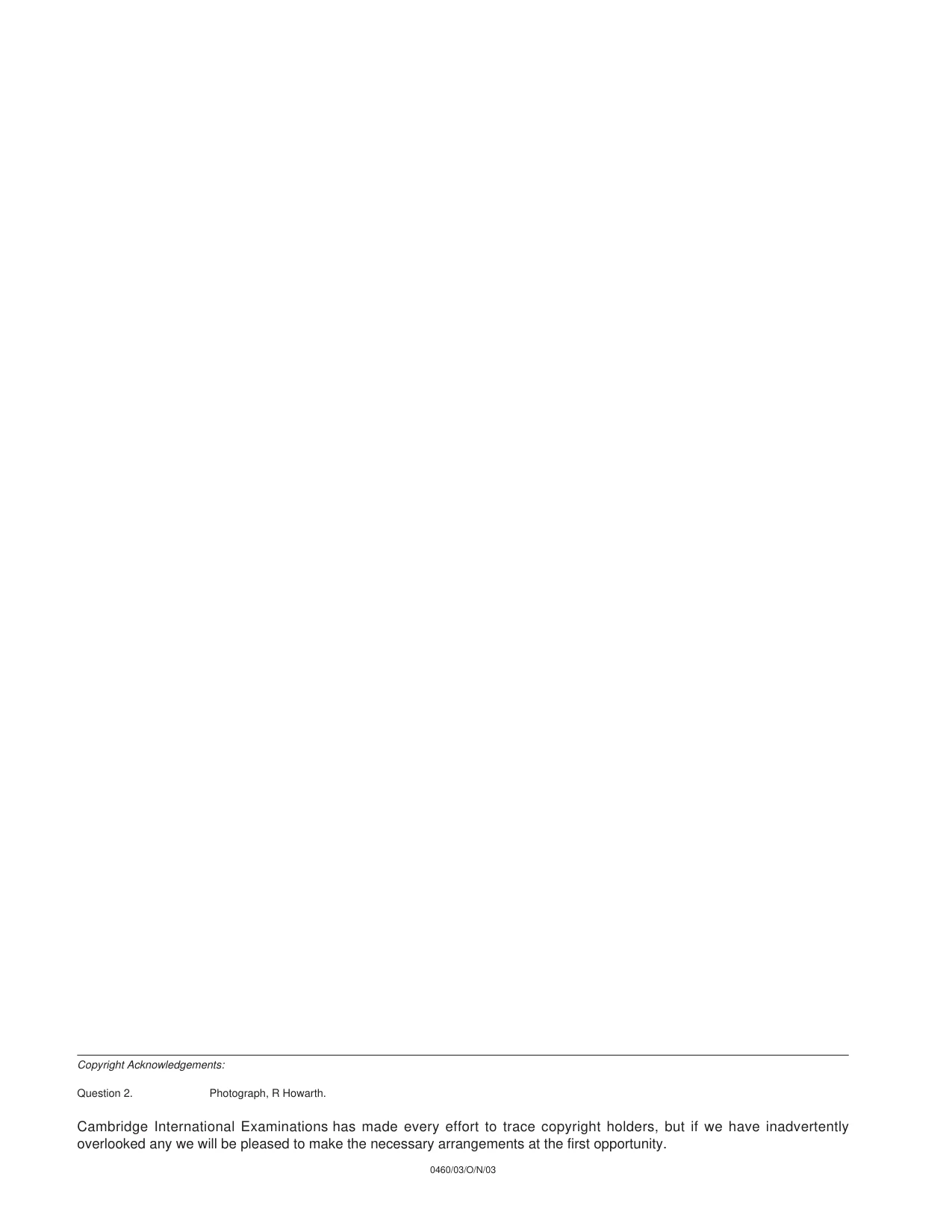 Cambridge IGCSE Geography 0460 2003 Oct/Nov Paper 3 · Variant 1 question paper, page 8 of 8