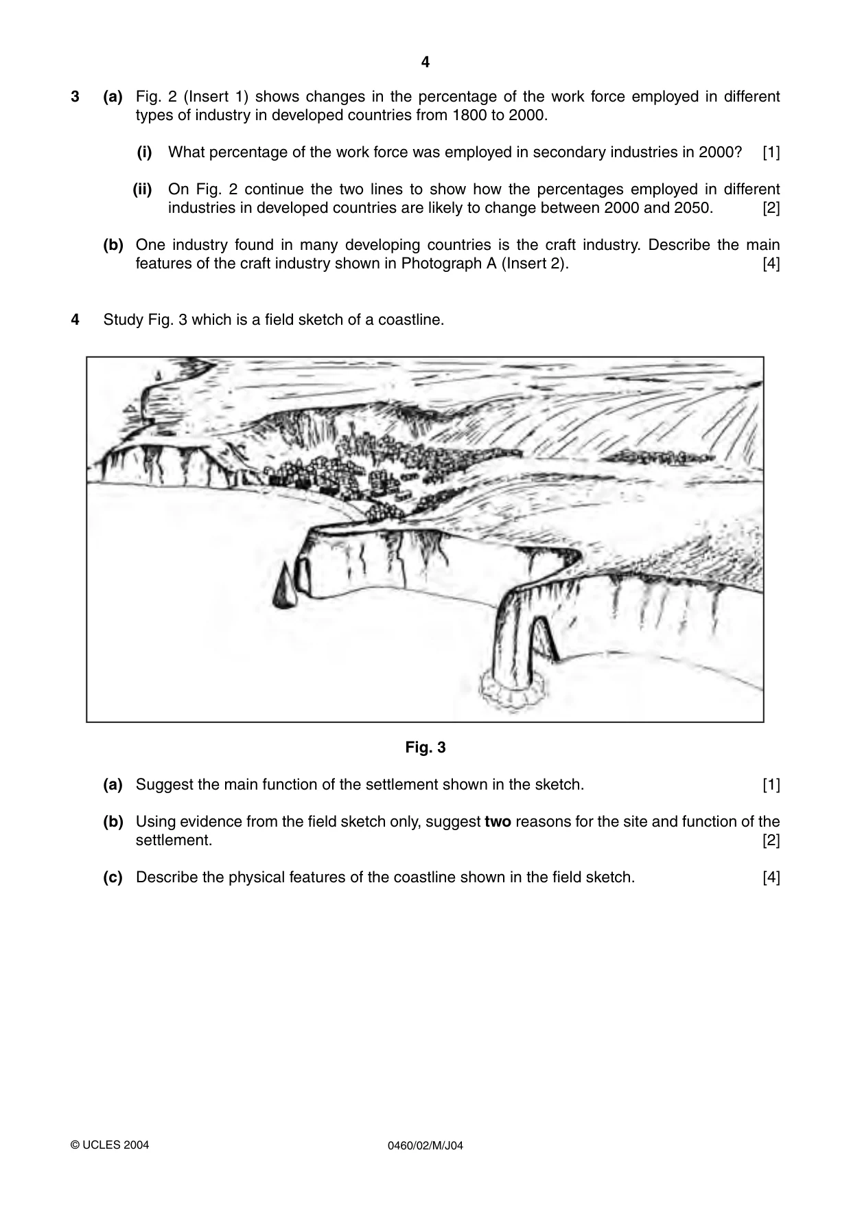 Cambridge IGCSE Geography 0460 2004 May/June Paper 2 · Variant 1 question paper, page 4 of 8