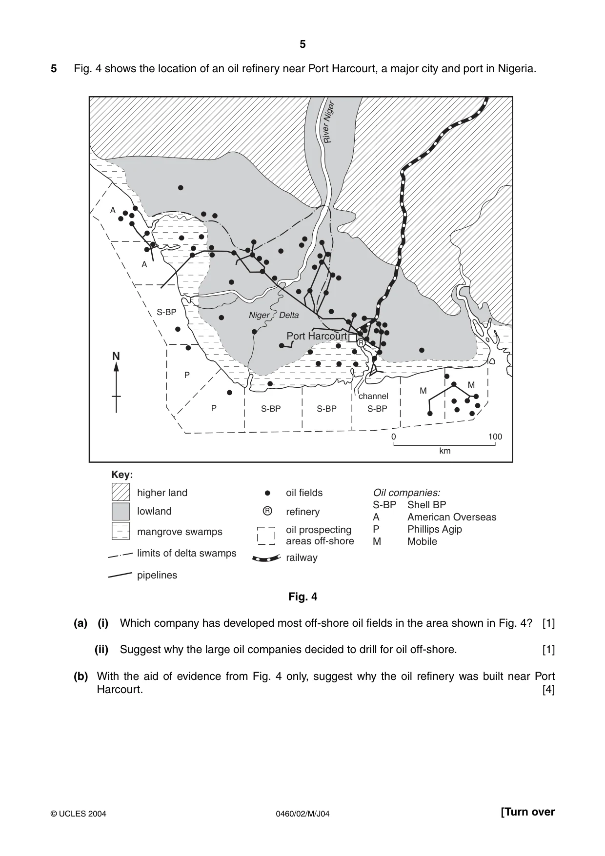 Cambridge IGCSE Geography 0460 2004 May/June Paper 2 · Variant 1 question paper, page 5 of 8