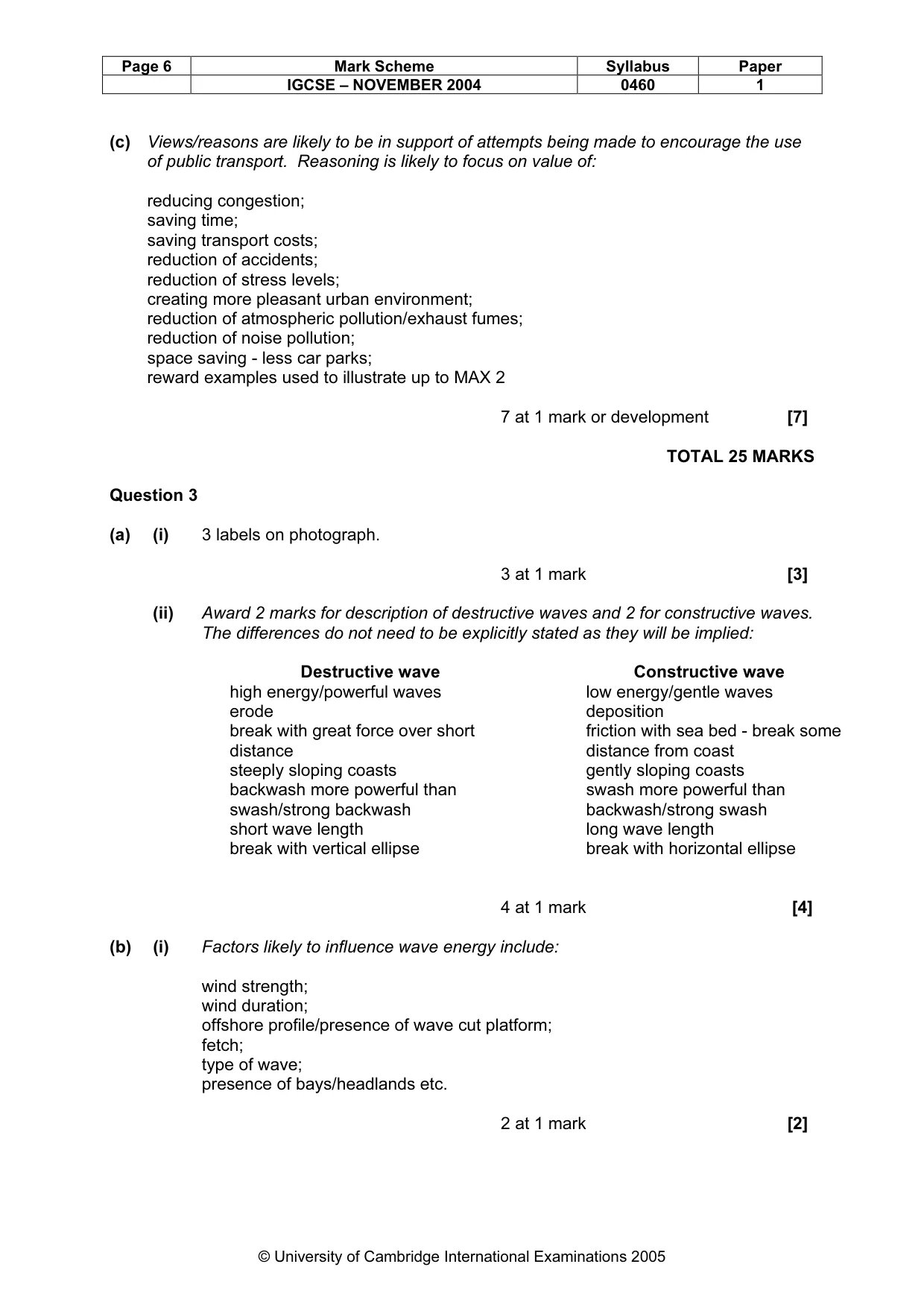 Mark scheme, page 9 of 16