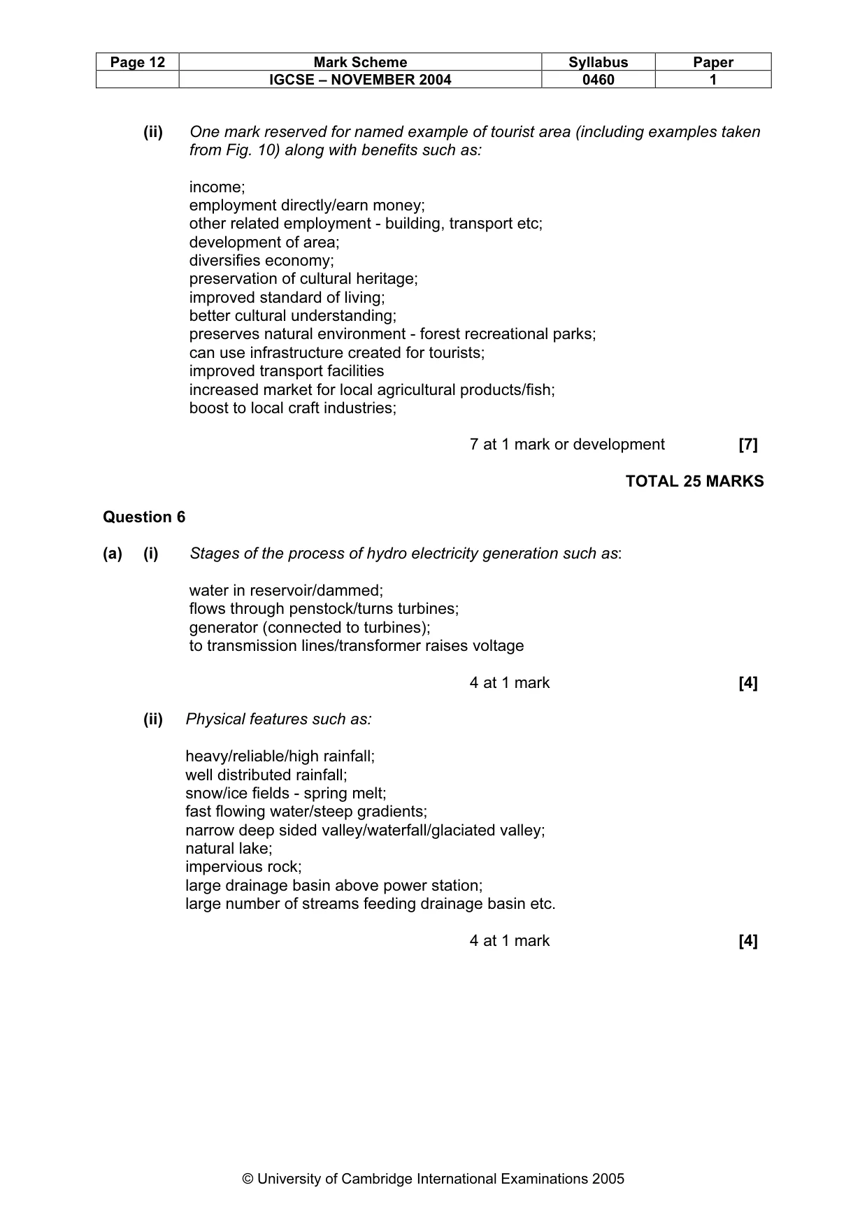 Mark scheme, page 15 of 16