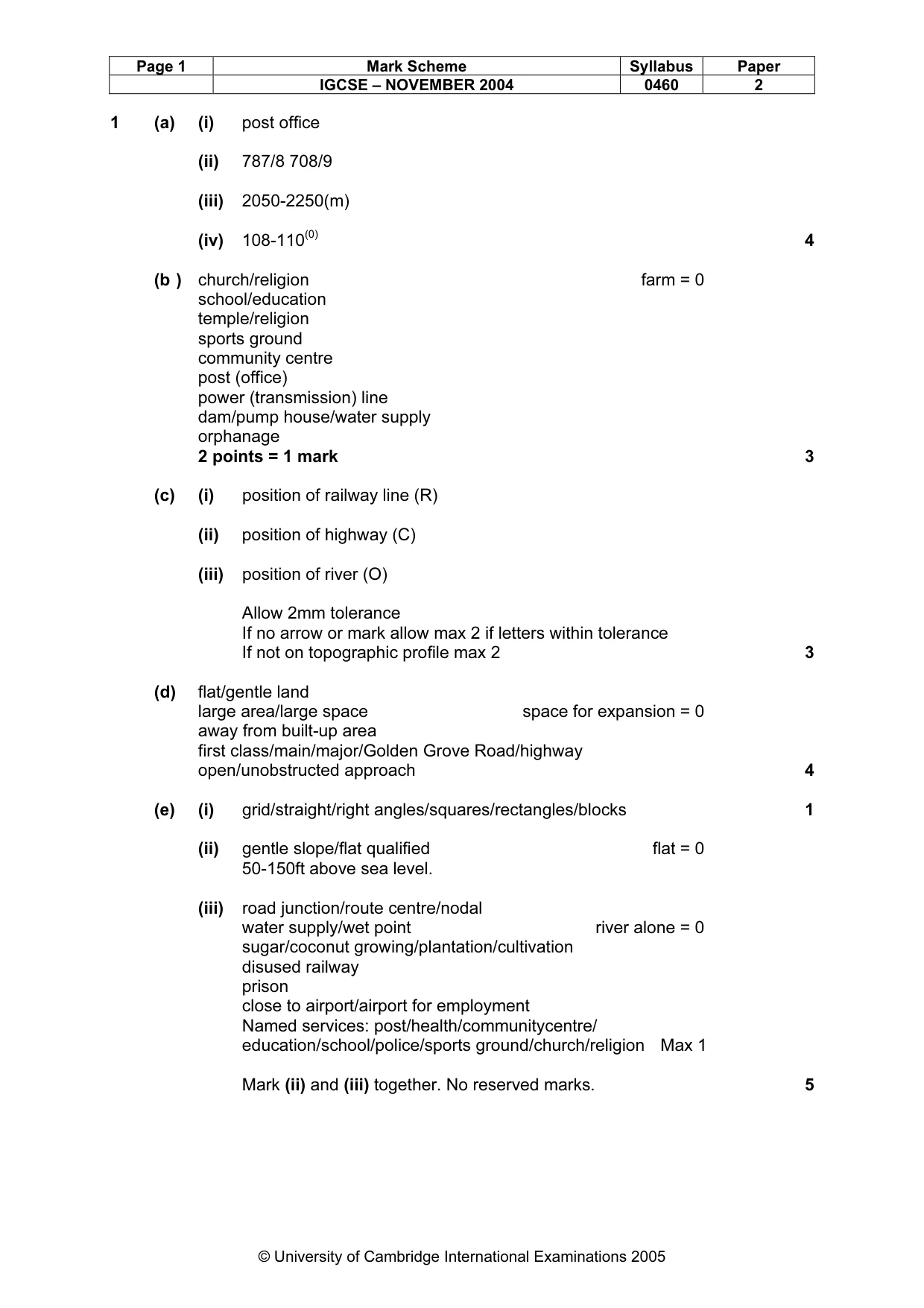 Mark scheme, page 4 of 7