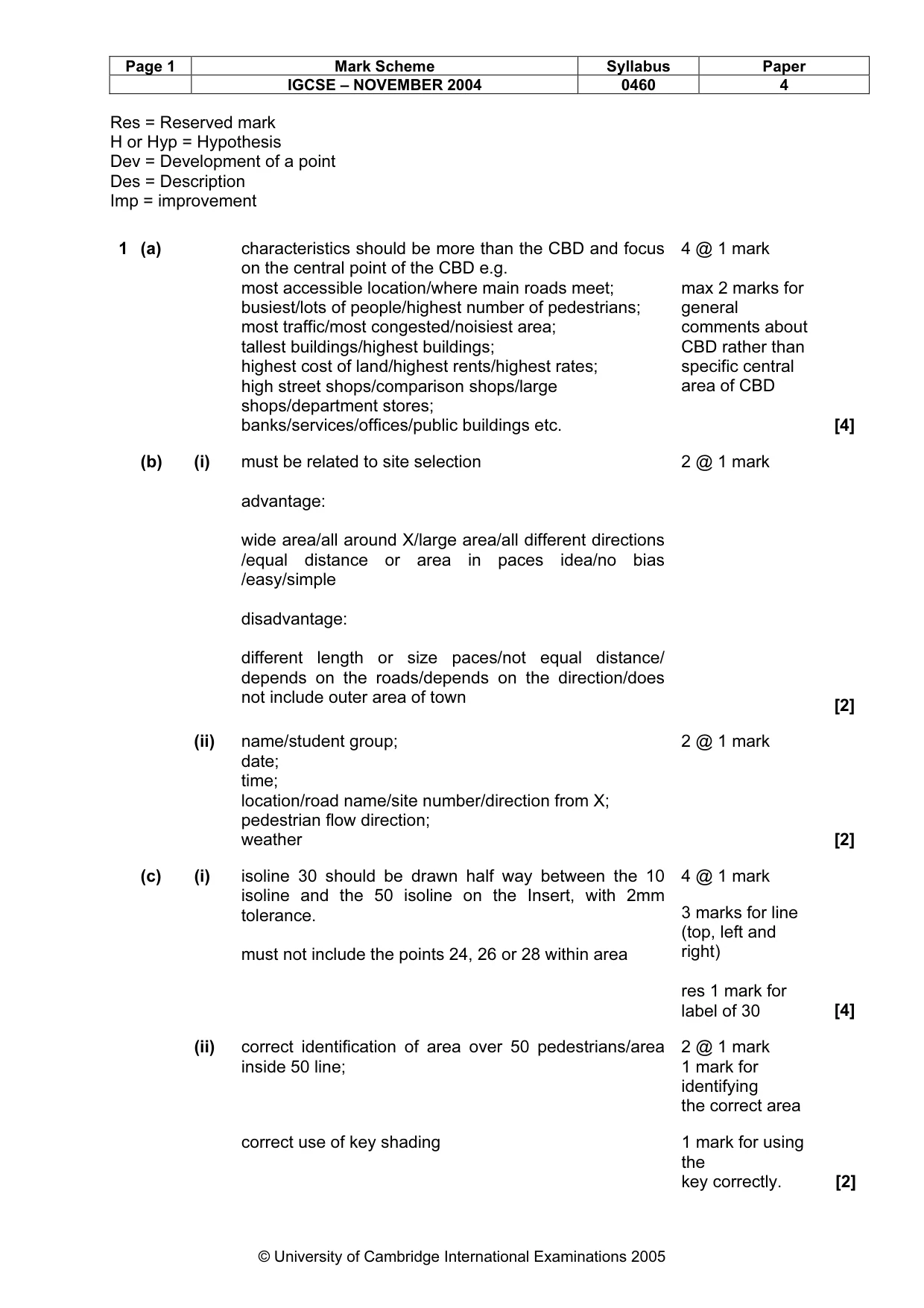 Mark scheme, page 4 of 7