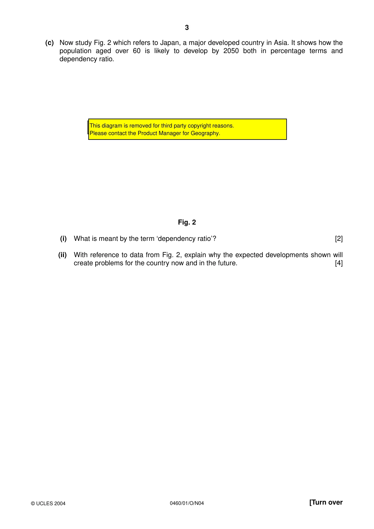 Cambridge IGCSE Geography 0460 2004 Oct/Nov Paper 1 · Variant 1 question paper, page 3 of 16