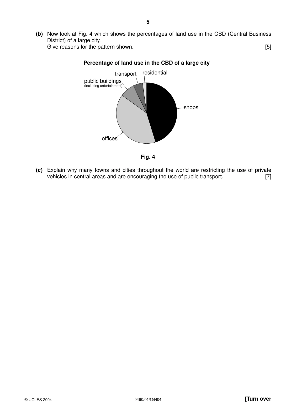 Cambridge IGCSE Geography 0460 2004 Oct/Nov Paper 1 · Variant 1 question paper, page 5 of 16