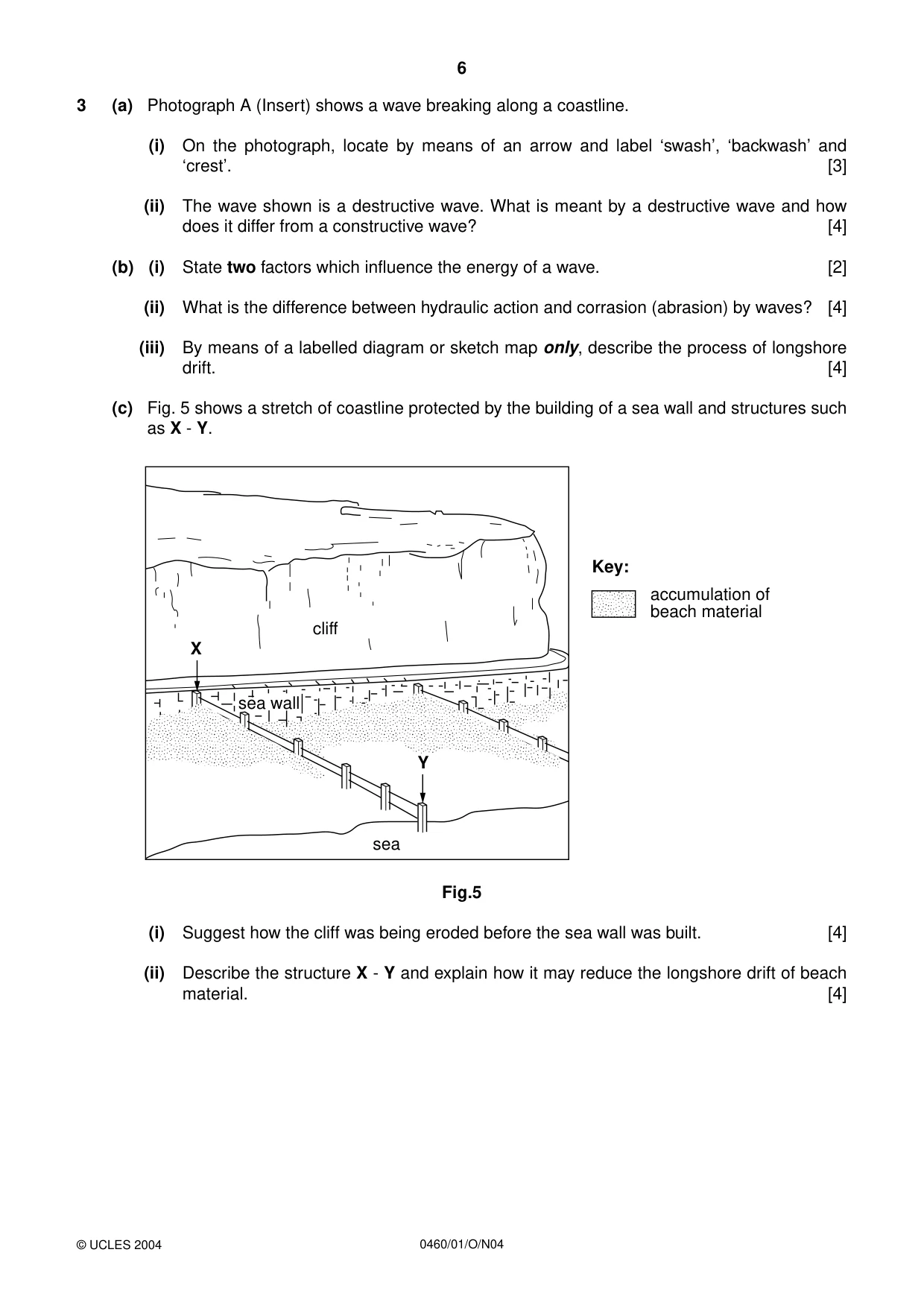 Cambridge IGCSE Geography 0460 2004 Oct/Nov Paper 1 · Variant 1 question paper, page 6 of 16