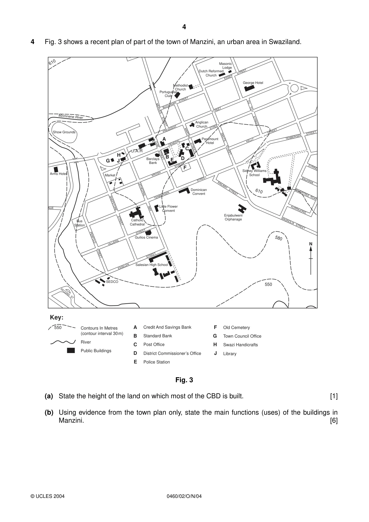 Cambridge IGCSE Geography 0460 2004 Oct/Nov Paper 2 · Variant 1 question paper, page 4 of 8