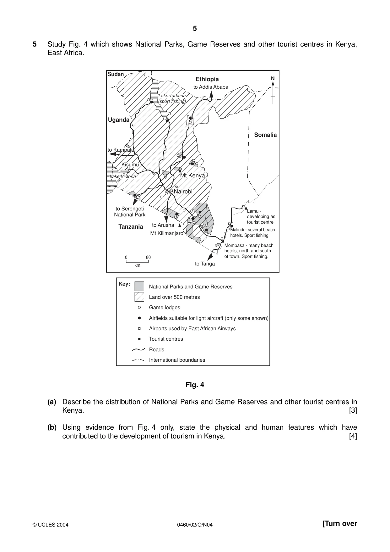 Cambridge IGCSE Geography 0460 2004 Oct/Nov Paper 2 · Variant 1 question paper, page 5 of 8