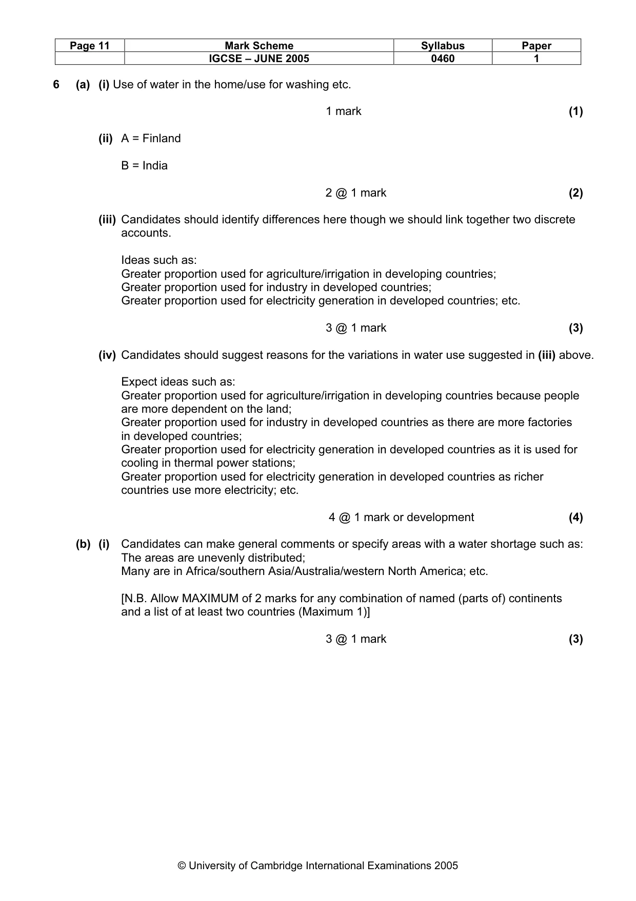 Mark scheme, page 14 of 15