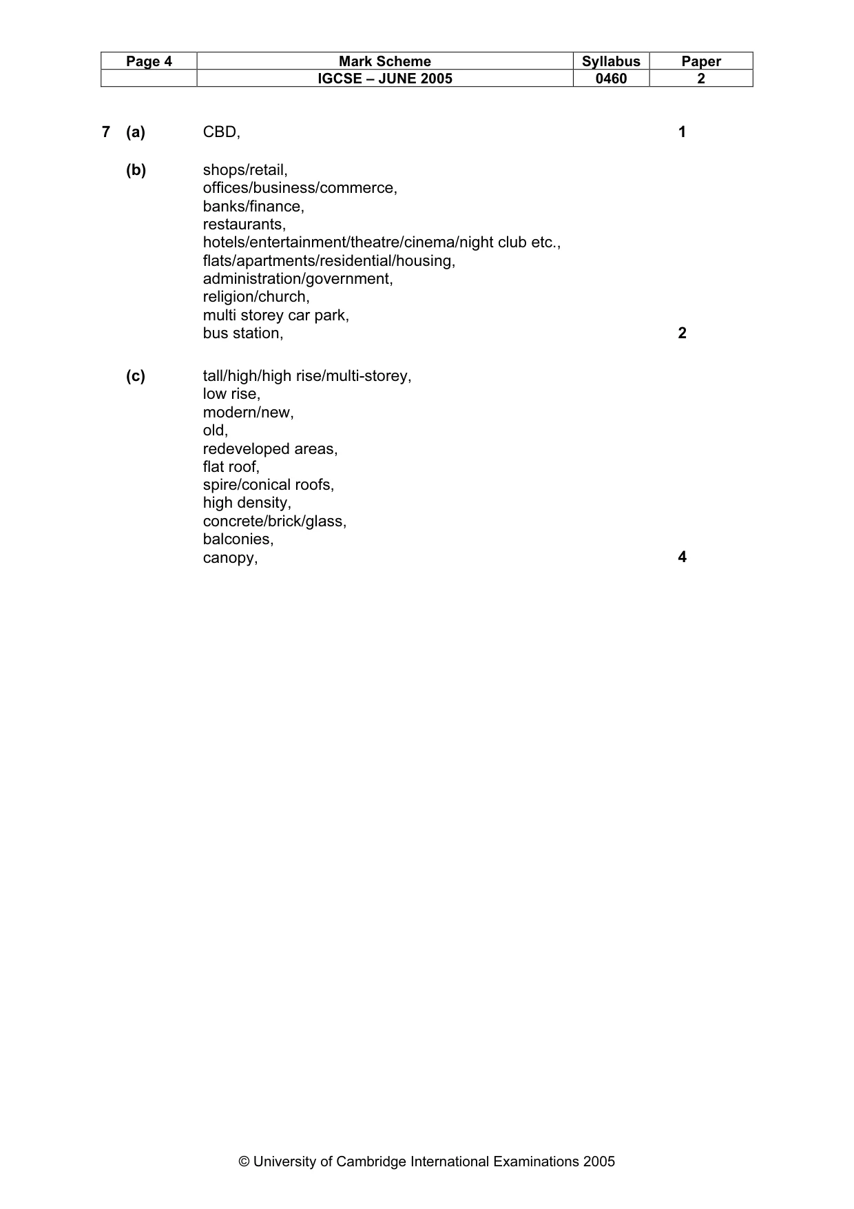 Mark scheme, page 7 of 7