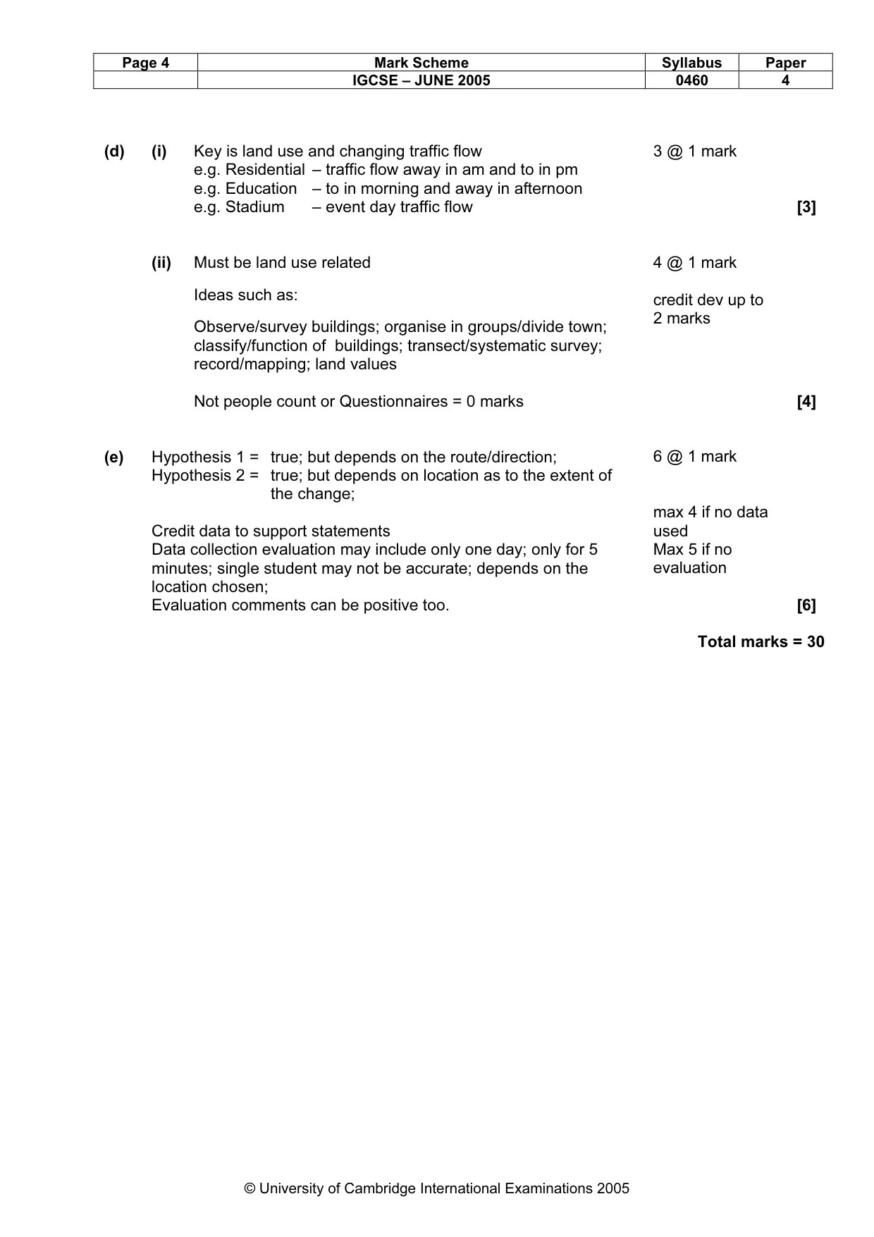Mark scheme, page 7 of 7