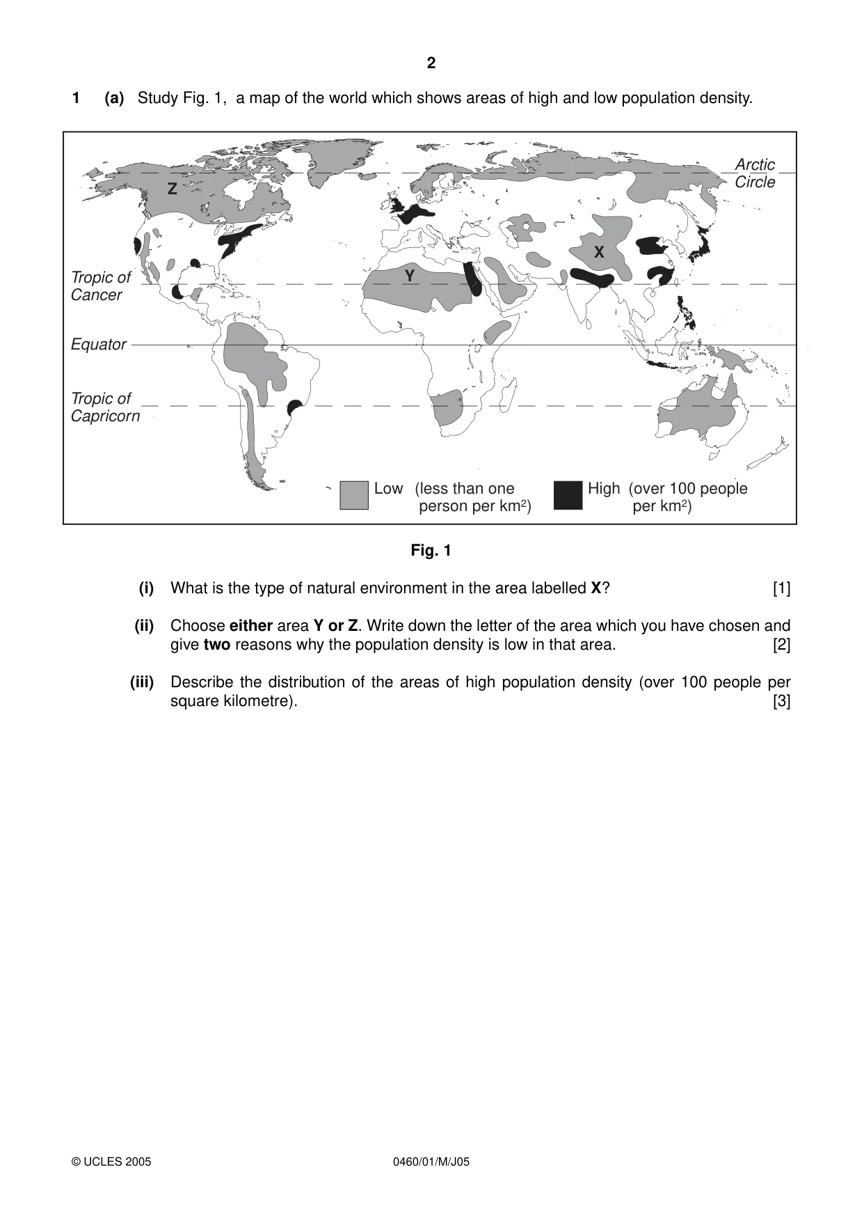 Cambridge IGCSE Geography 0460 2005 May/June Paper 1 · Variant 1 question paper, page 2 of 12