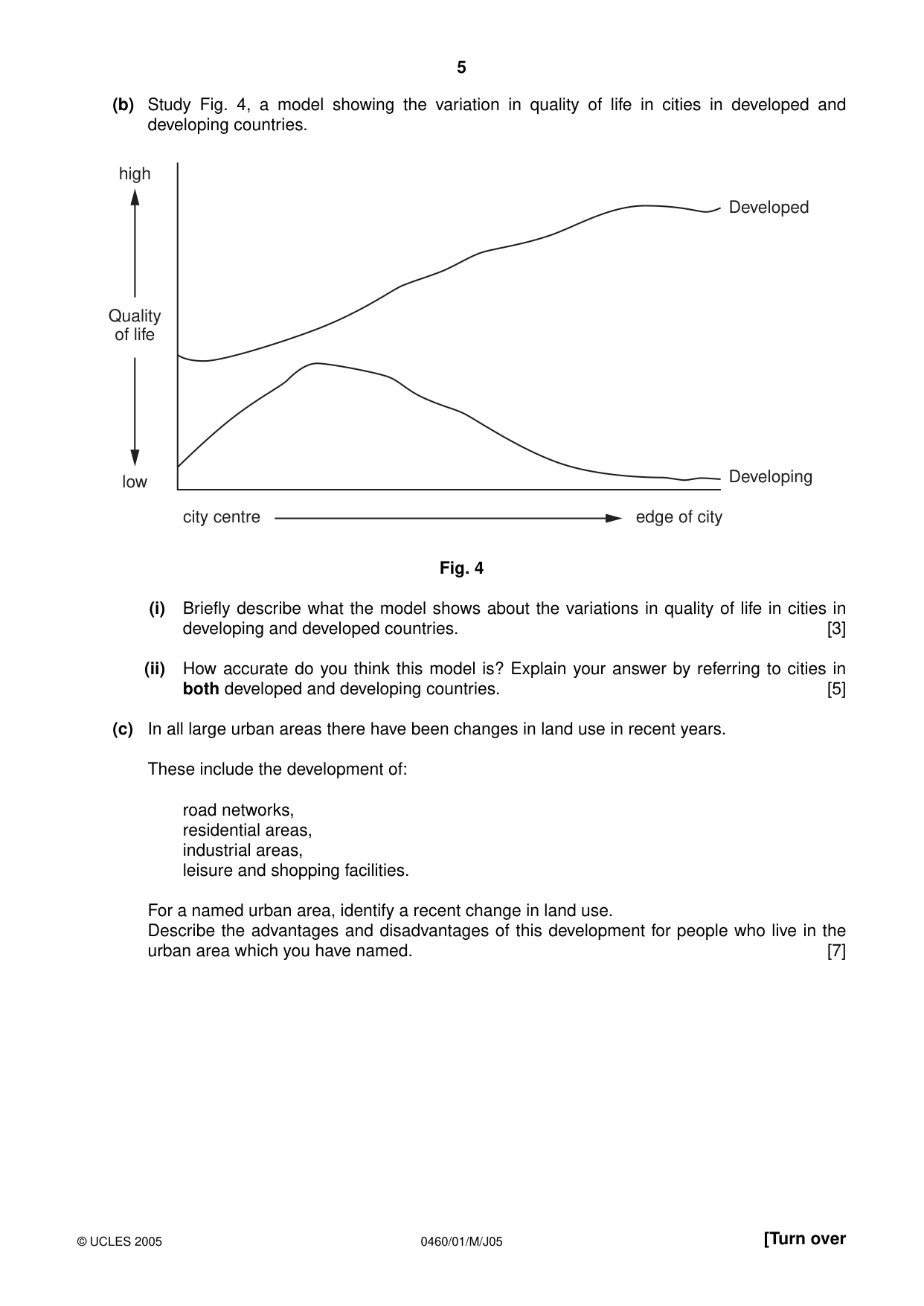 Cambridge IGCSE Geography 0460 2005 May/June Paper 1 · Variant 1 question paper, page 5 of 12