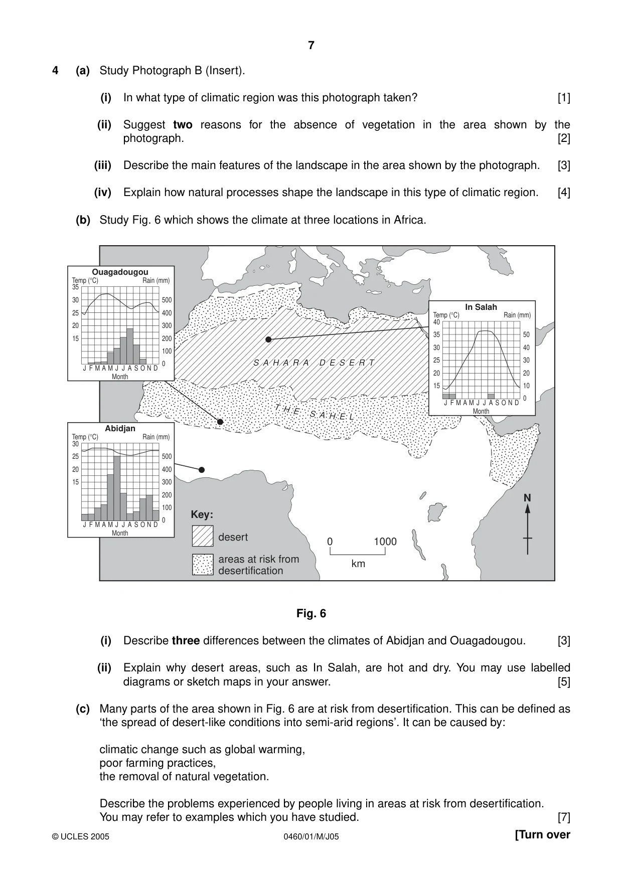 Cambridge IGCSE Geography 0460 2005 May/June Paper 1 · Variant 1 question paper, page 7 of 12
