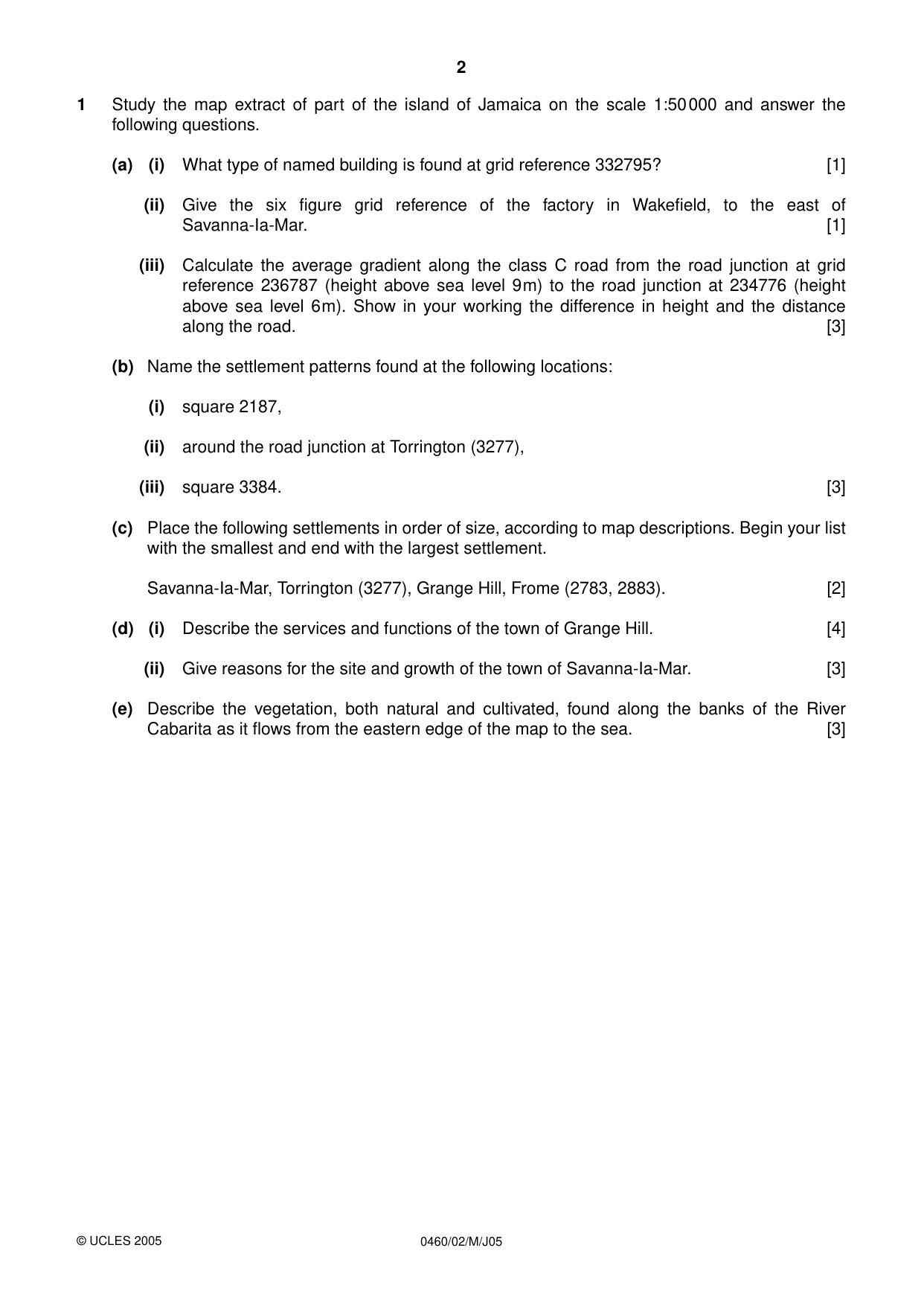 Cambridge IGCSE Geography 0460 2005 May/June Paper 2 · Variant 1 question paper, page 2 of 8