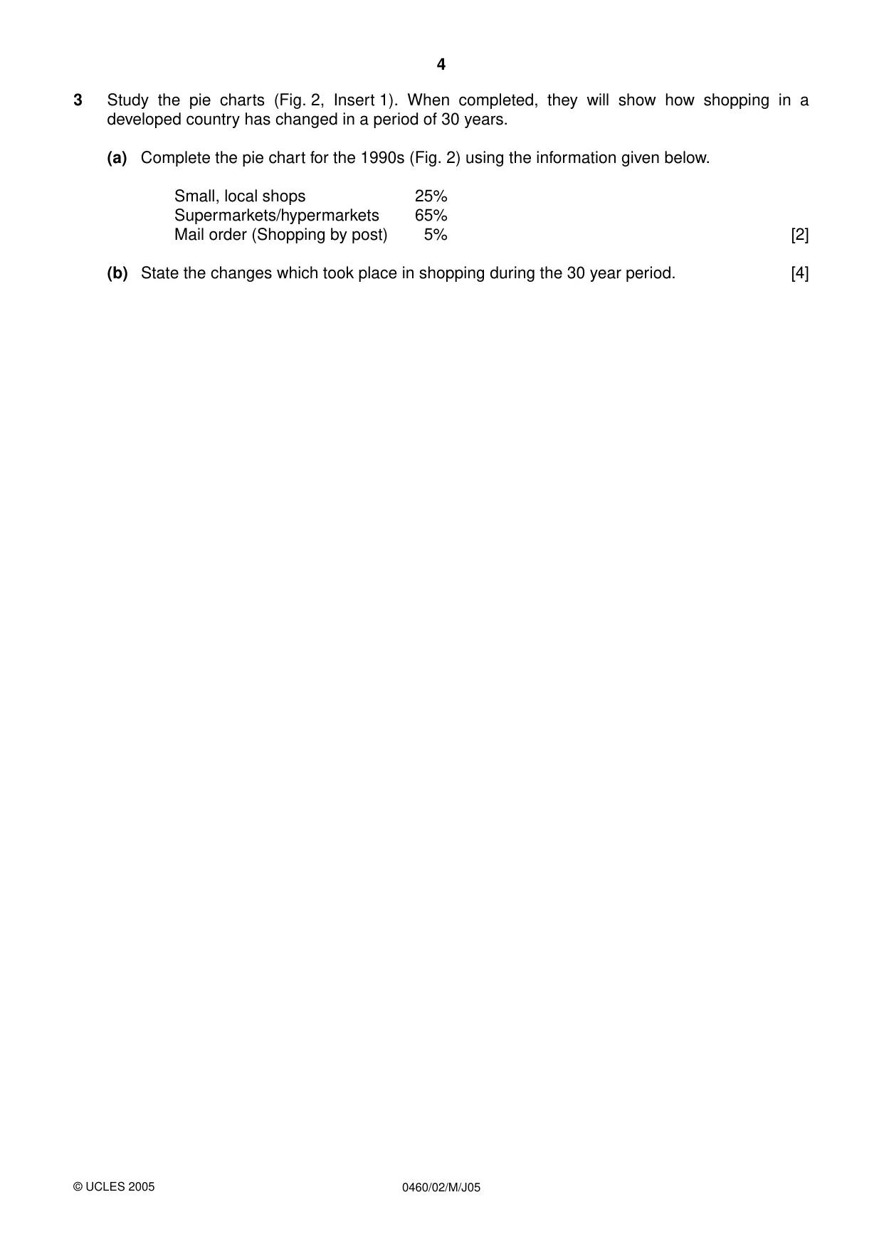 Cambridge IGCSE Geography 0460 2005 May/June Paper 2 · Variant 1 question paper, page 4 of 8