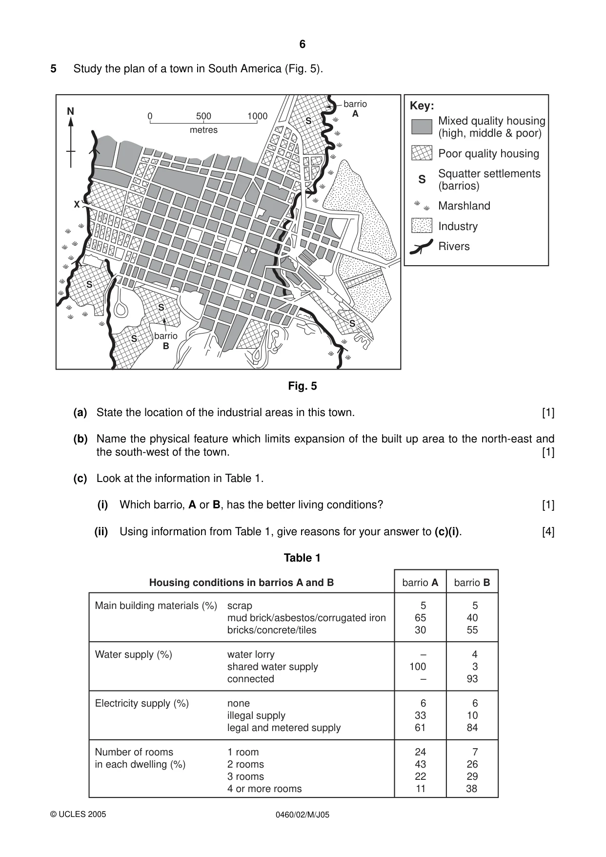 Cambridge IGCSE Geography 0460 2005 May/June Paper 2 · Variant 1 question paper, page 6 of 8