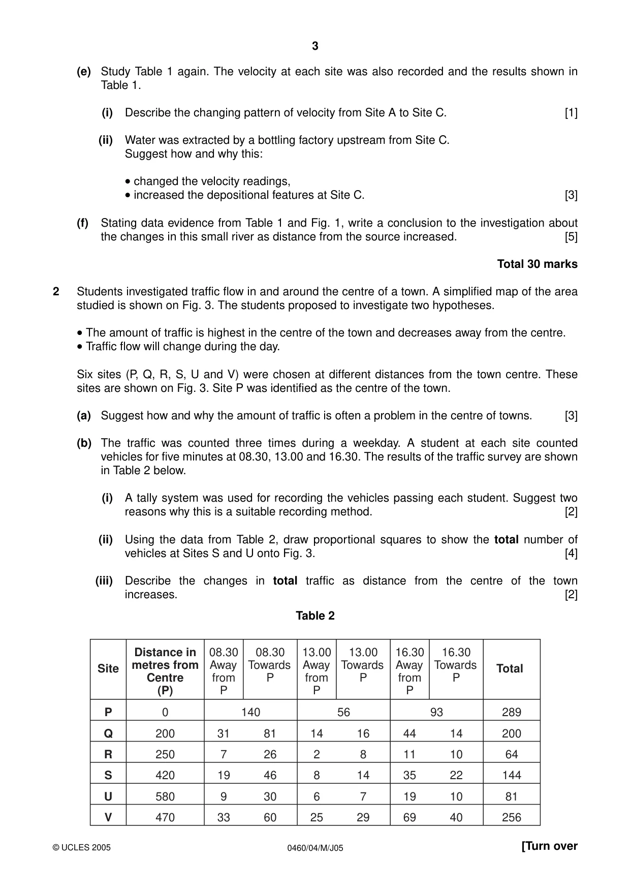 Cambridge IGCSE Geography 0460 2005 May/June Paper 4 · Variant 1 question paper, page 3 of 4