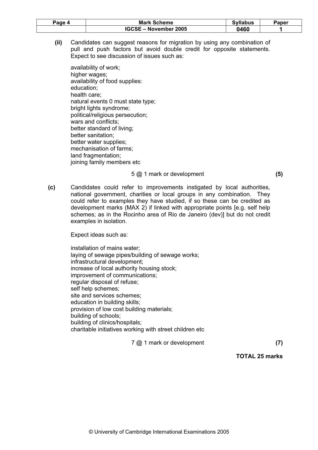 Mark scheme, page 5 of 11