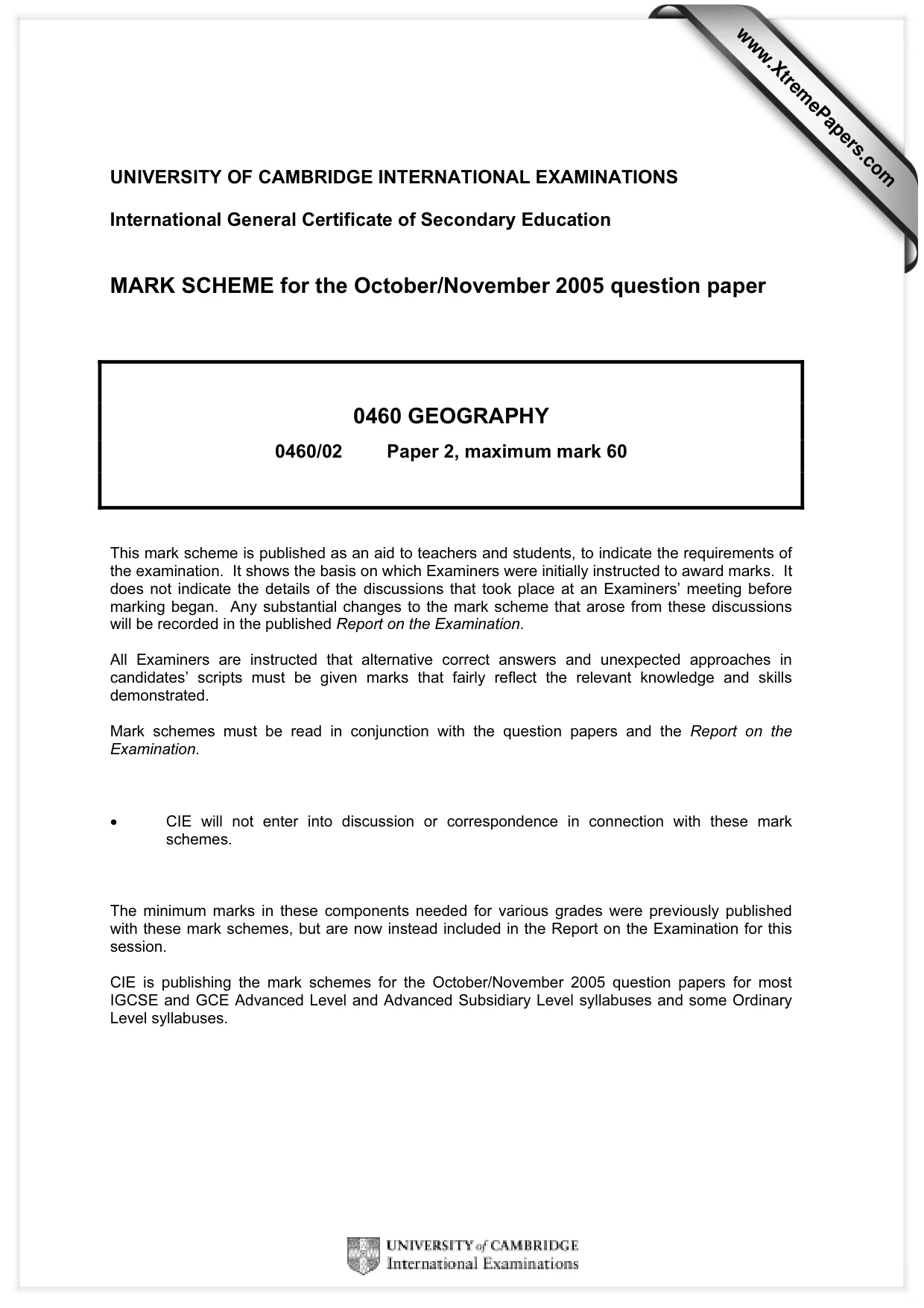 Mark scheme, page 1 of 5